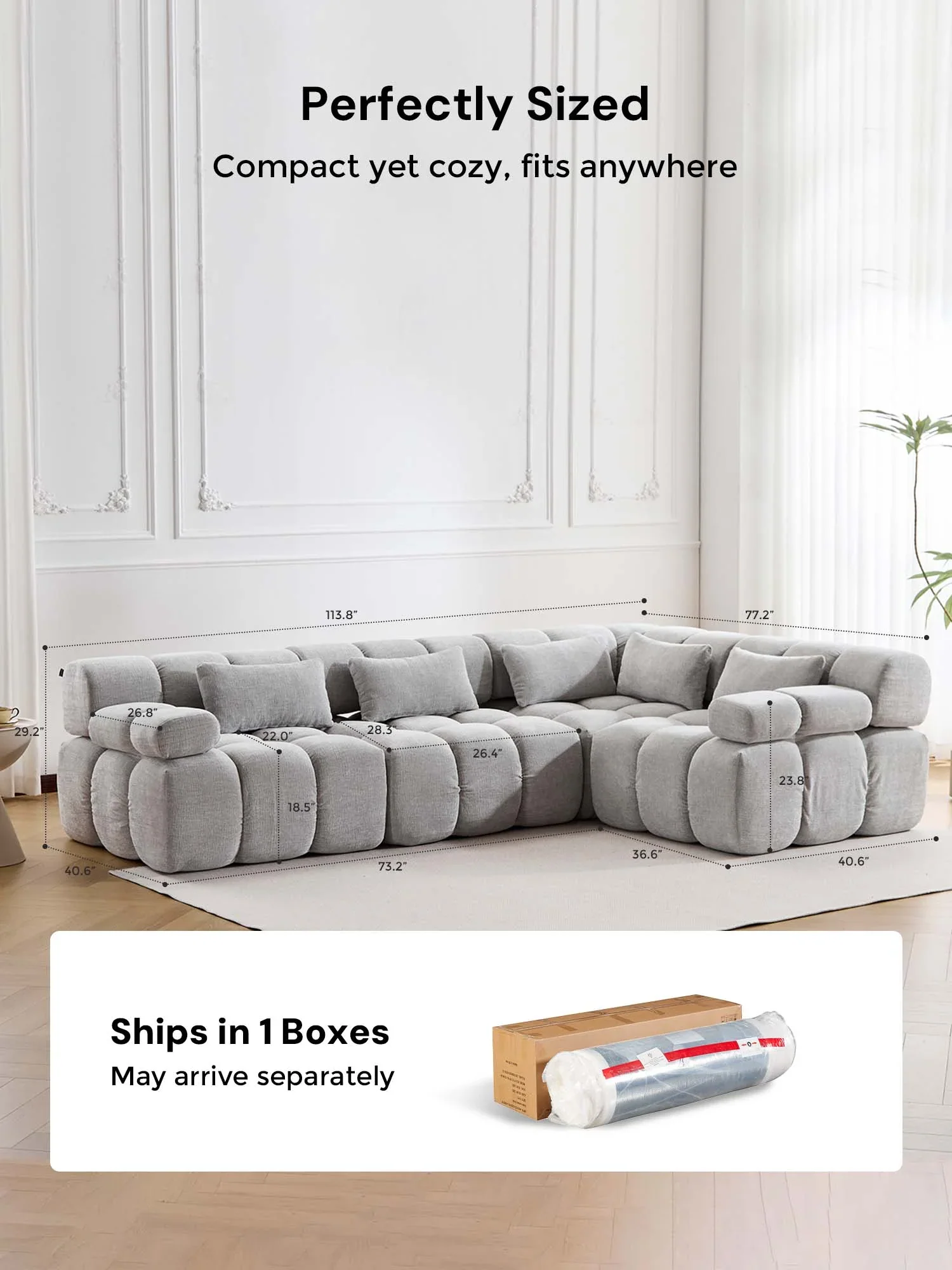 Dionysus Luxury Design Compressed Sectional Sofa - Image 33