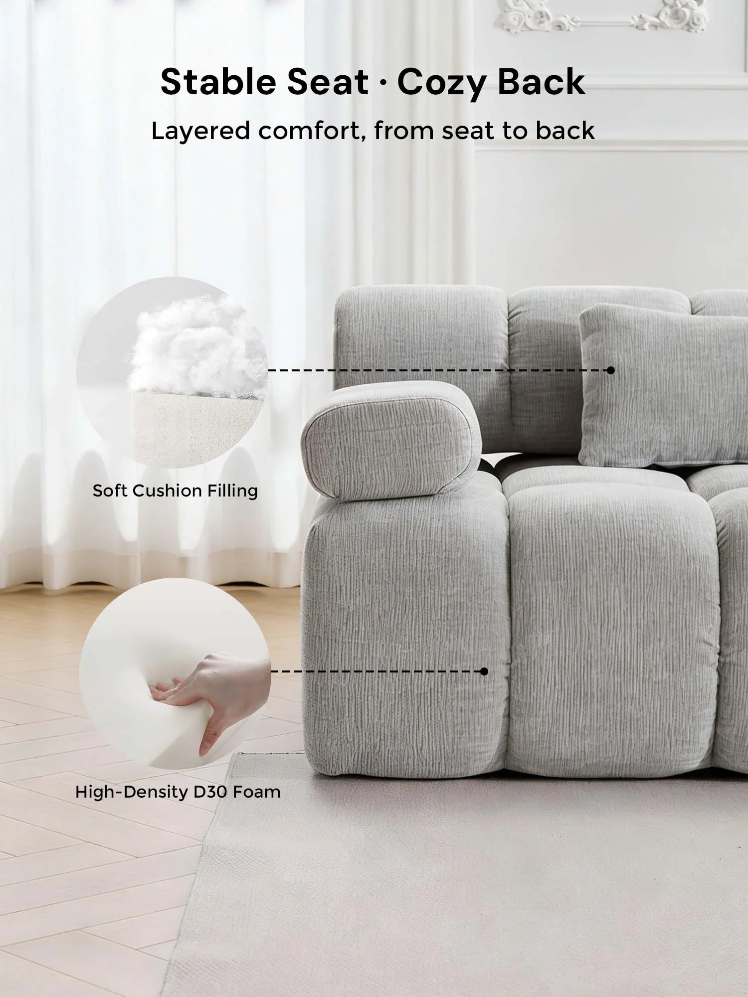 Dionysus Luxury Design Compressed Sectional Sofa - Image 35