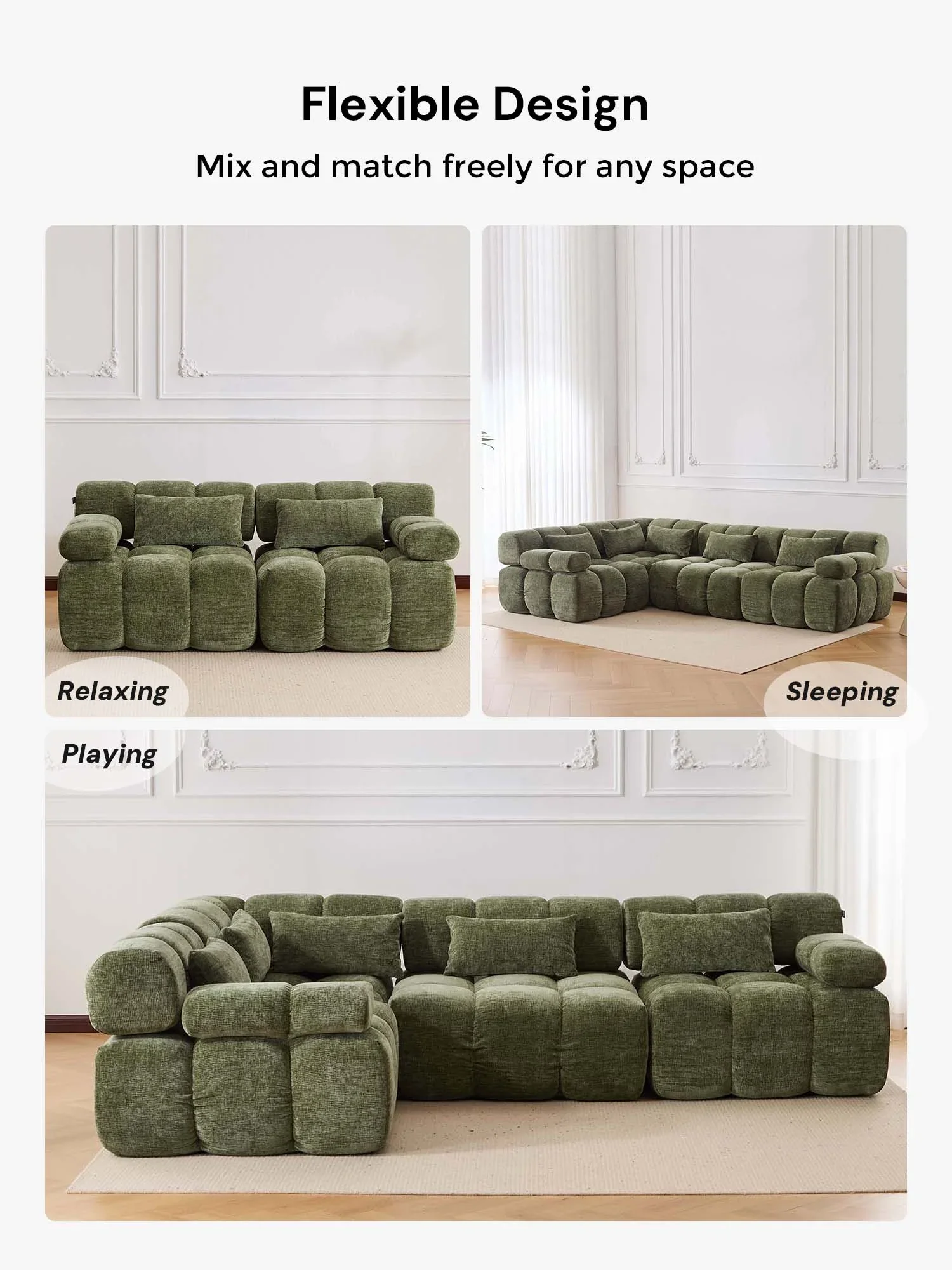 Dionysus Luxury Design Compressed Sectional Sofa - Image 36