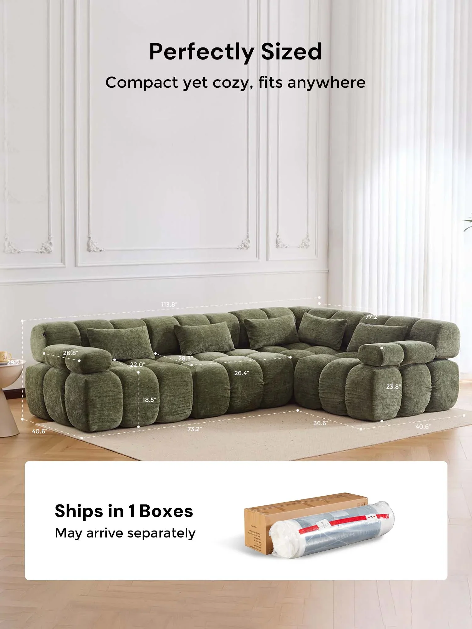 Dionysus Luxury Design Compressed Sectional Sofa - Image 42
