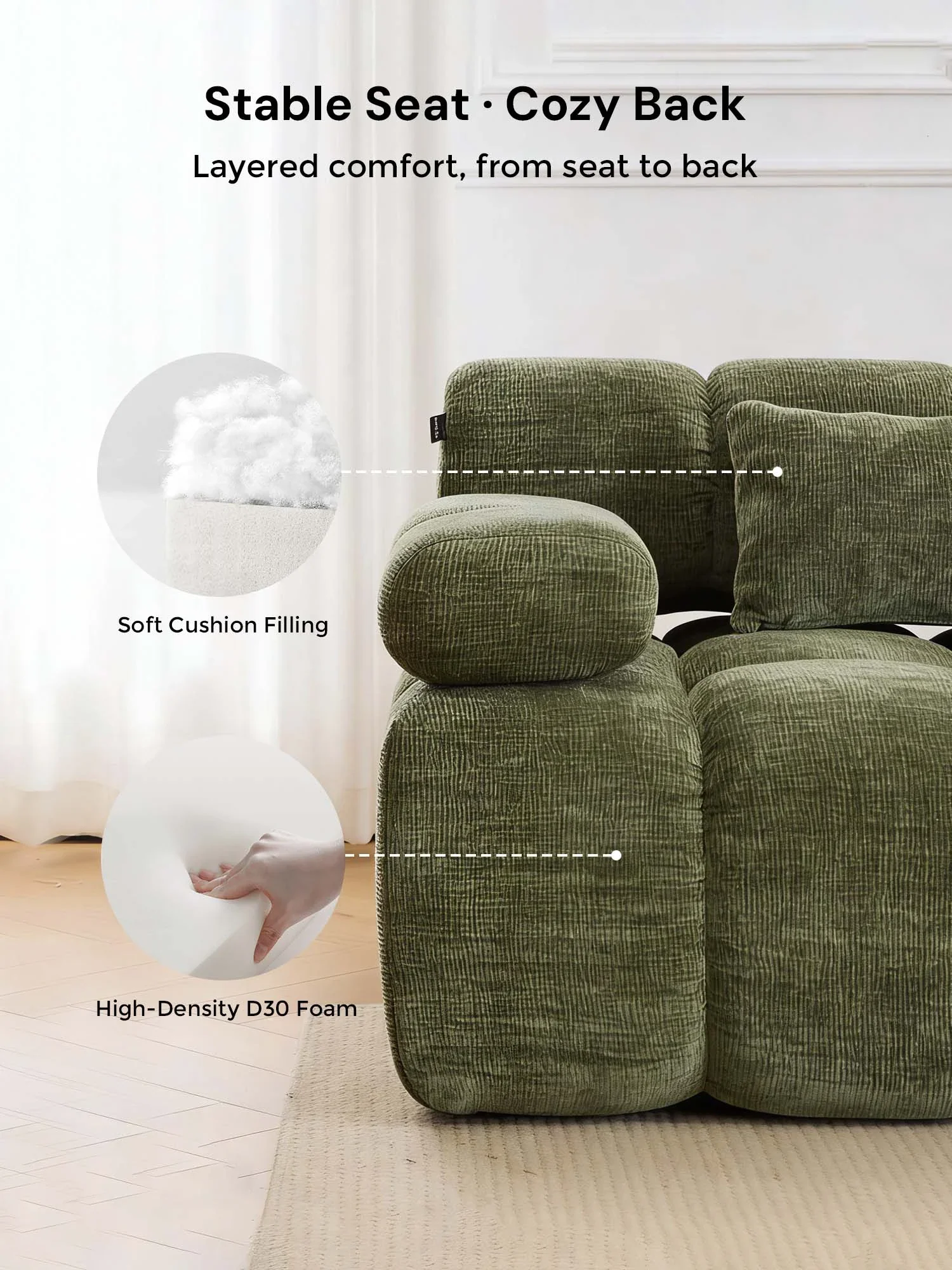 Dionysus Luxury Design Compressed Sectional Sofa - Image 43