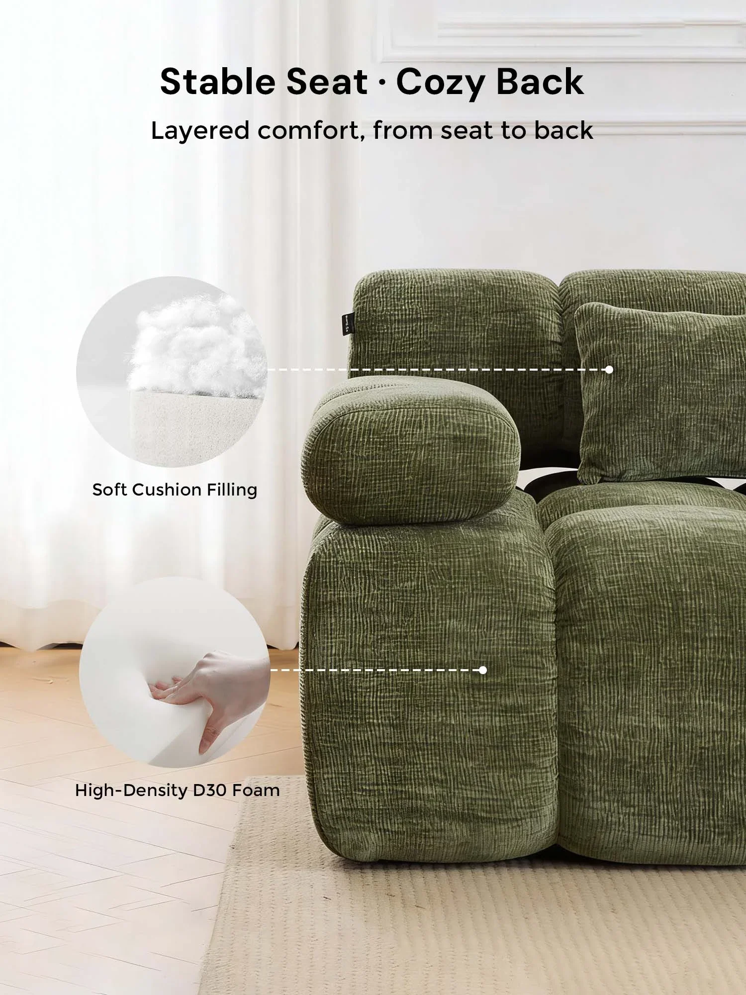 Dionysus Luxury Design Compressed Sectional Sofa - Image 44