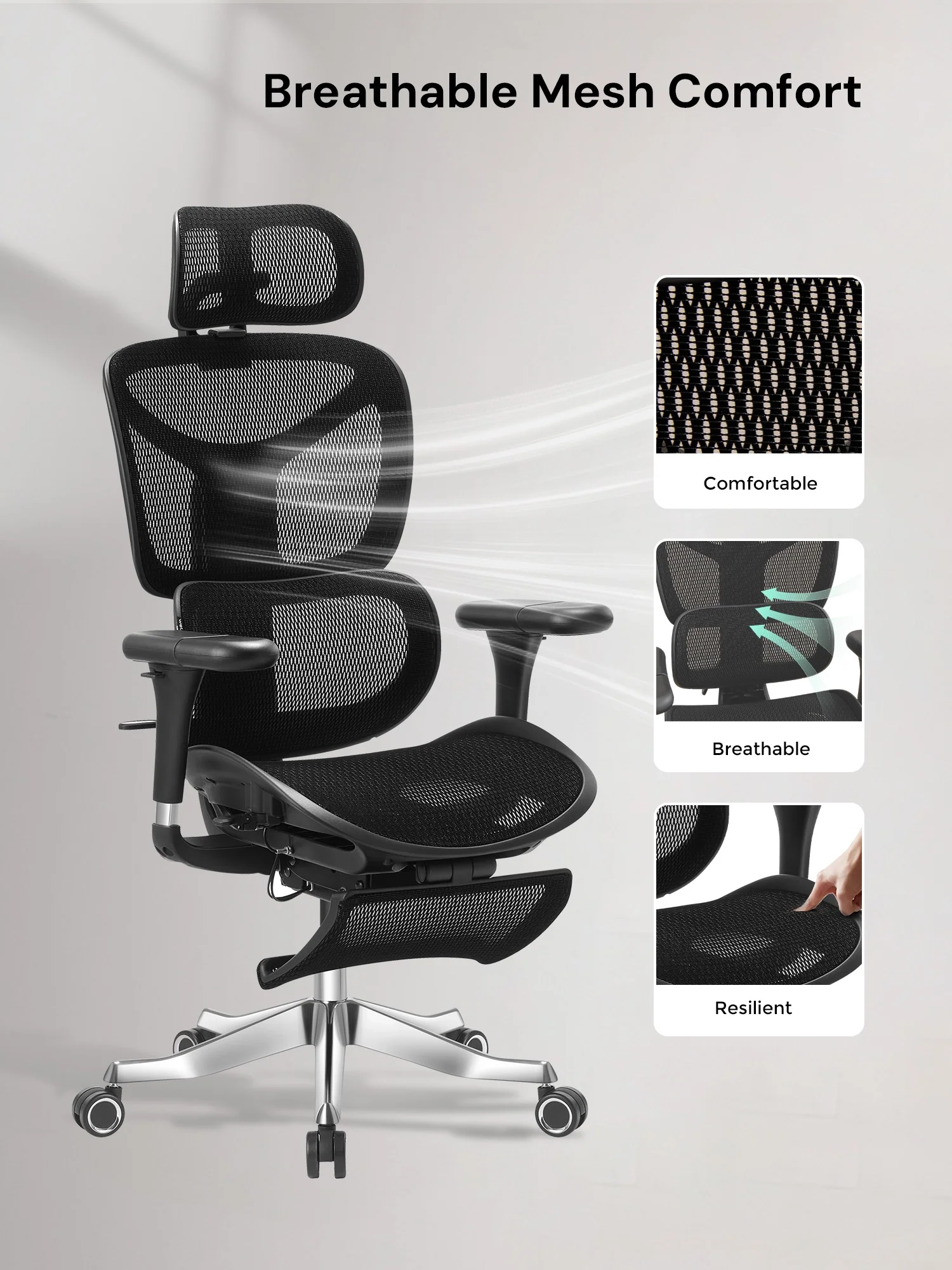 S9 Standard Ergonomic Office Chair with One-Touch Adjustment - Image 100