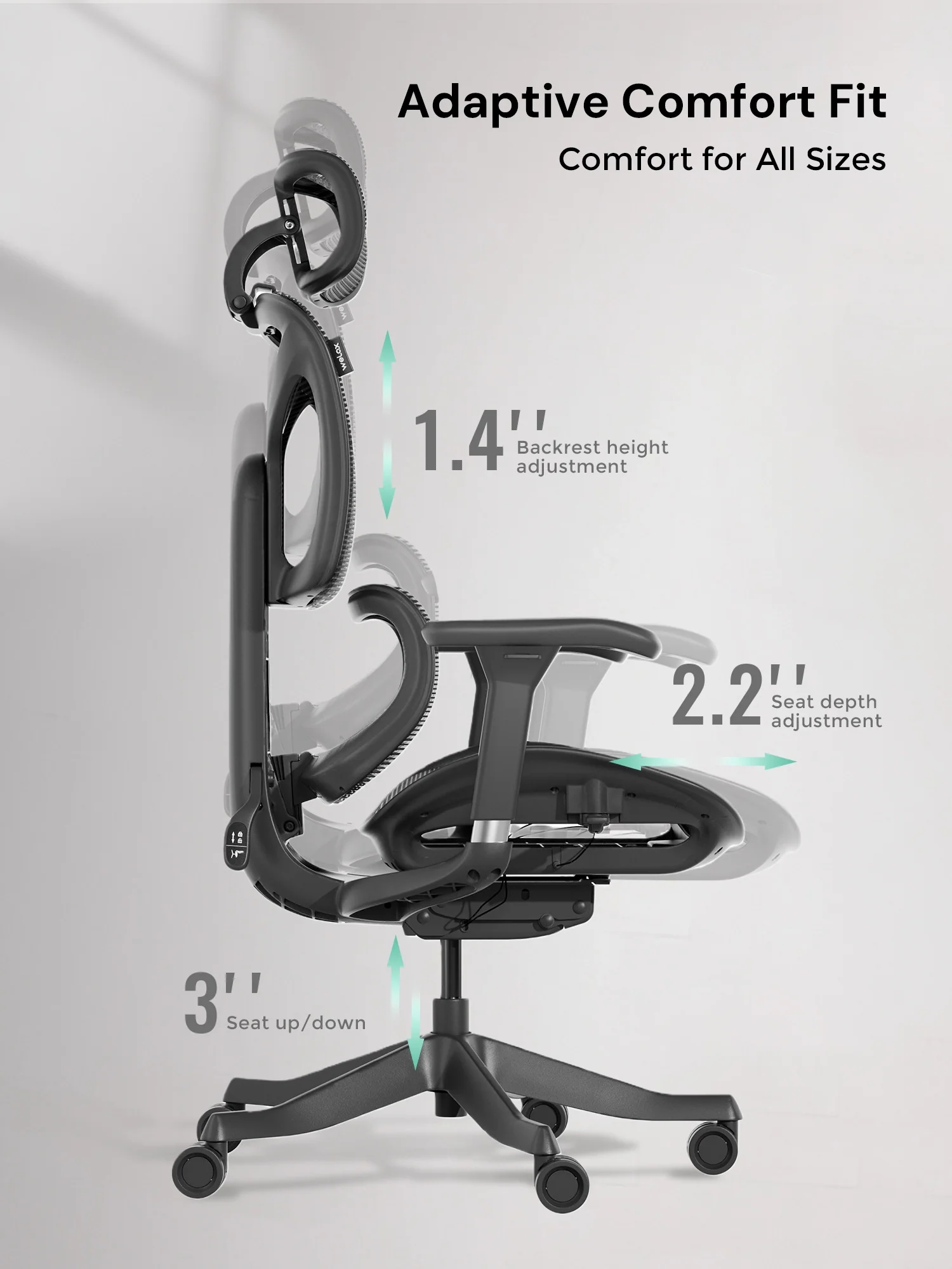 S9 Standard Ergonomic Office Chair with One-Touch Adjustment - Image 31