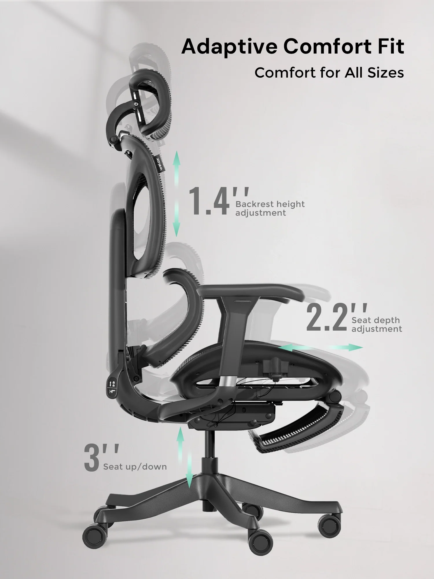 S9 Standard Ergonomic Office Chair with One-Touch Adjustment - Image 41