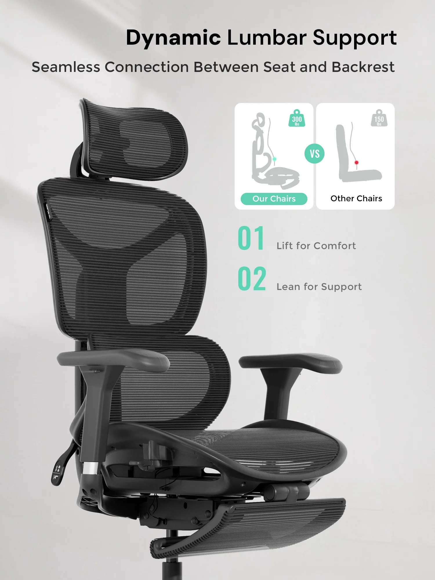 S9 Standard Ergonomic Office Chair with One-Touch Adjustment - Image 42