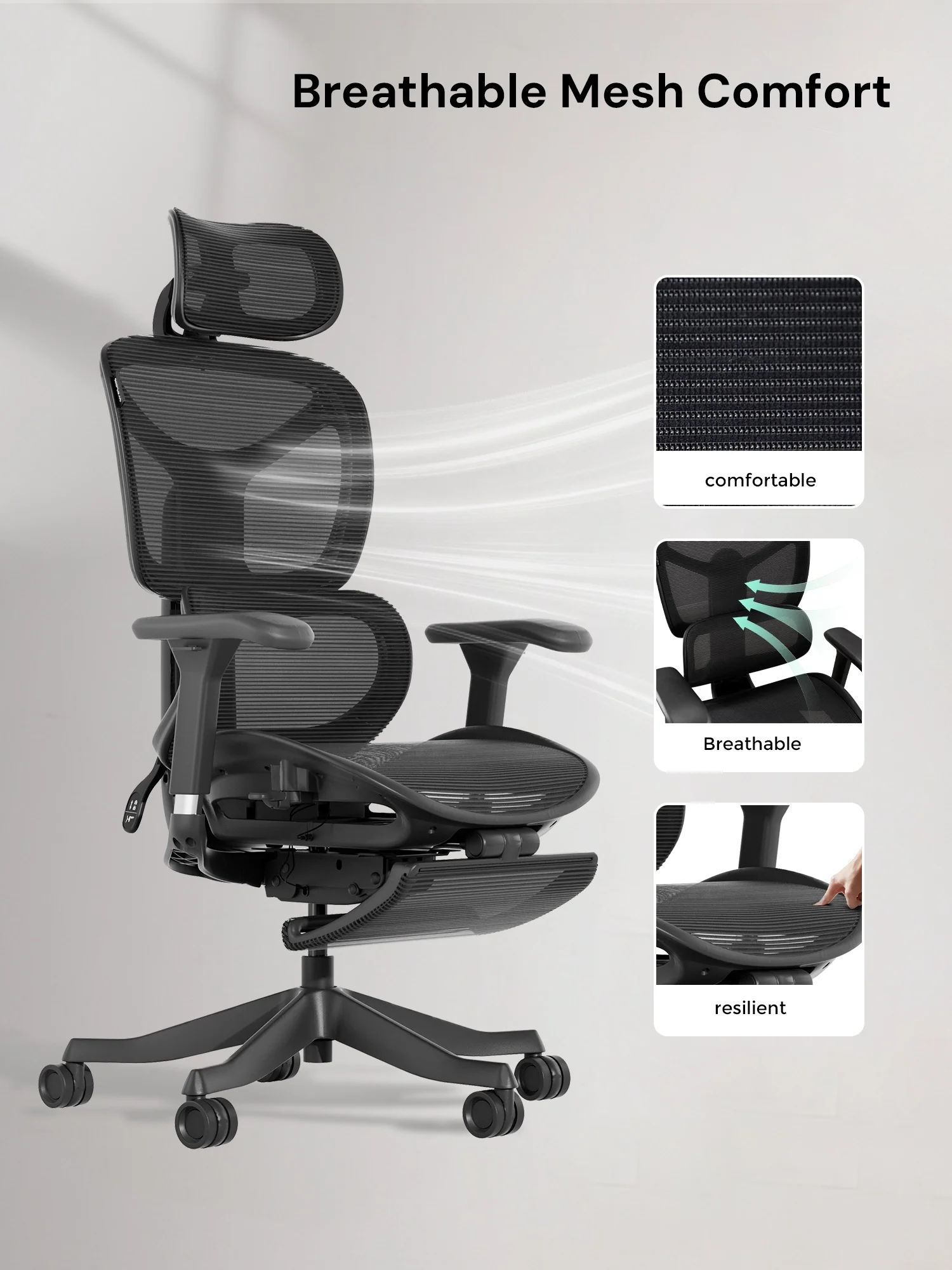 S9 Standard Ergonomic Office Chair with One-Touch Adjustment - Image 45