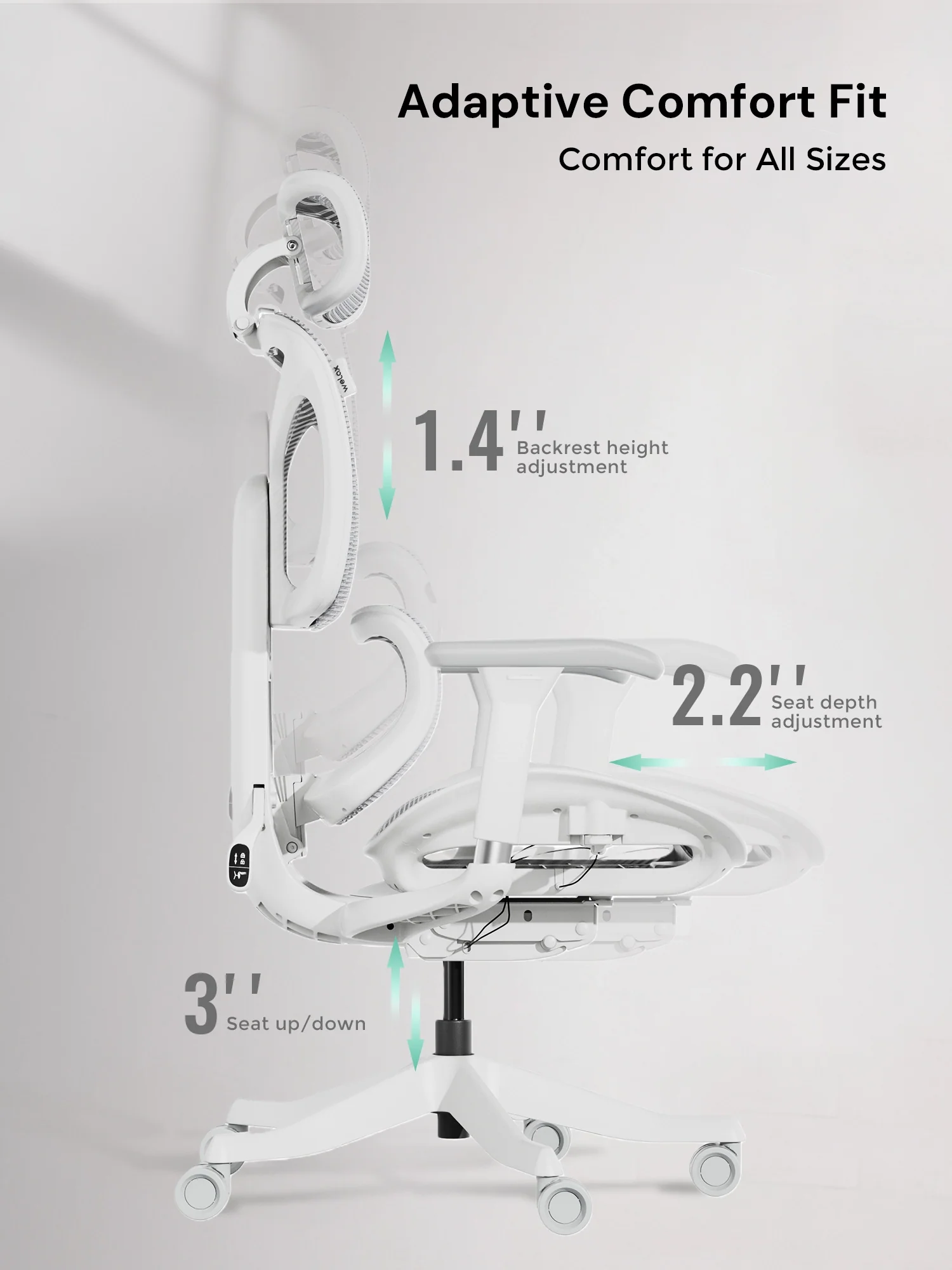 S9 Standard Ergonomic Office Chair with One-Touch Adjustment - Image 48