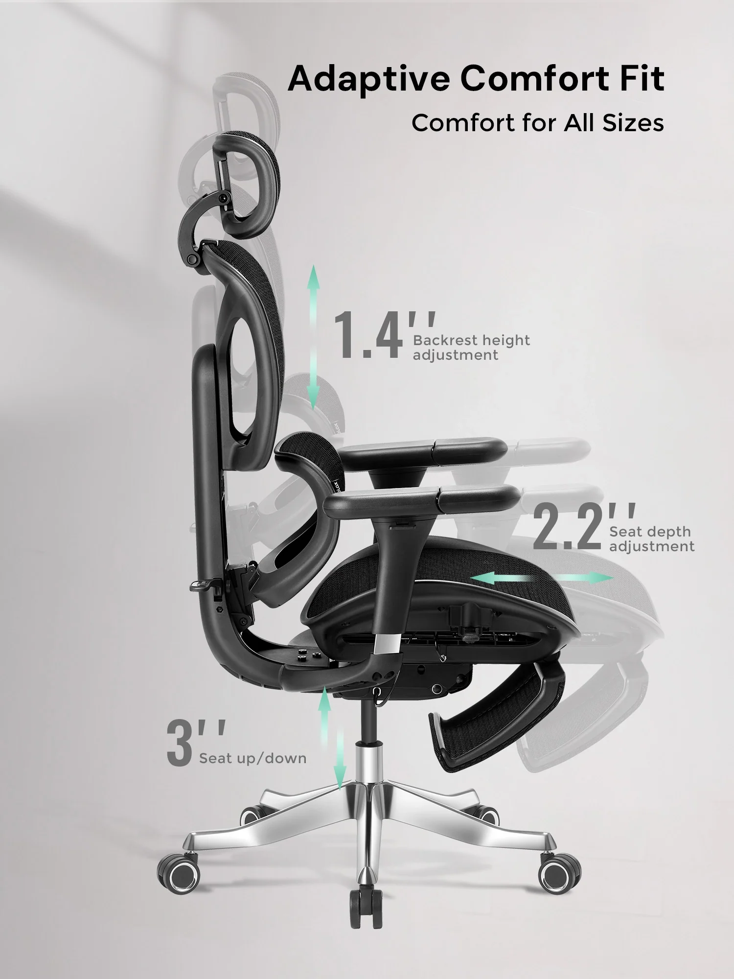 S9 Standard Ergonomic Office Chair with One-Touch Adjustment - Image 75