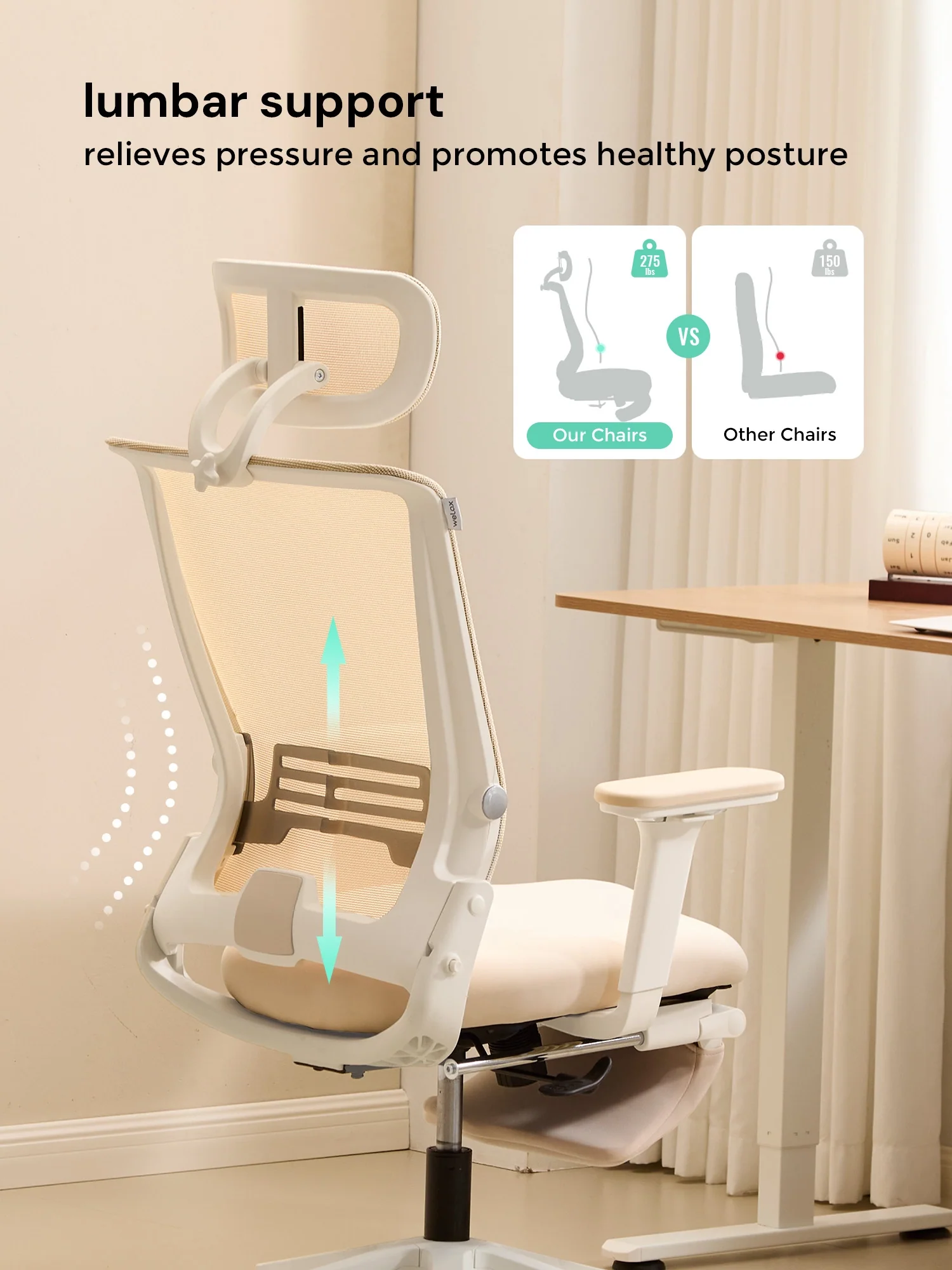 S4 Ergonomic Desk Chair with Foldable Backrest - Image 29