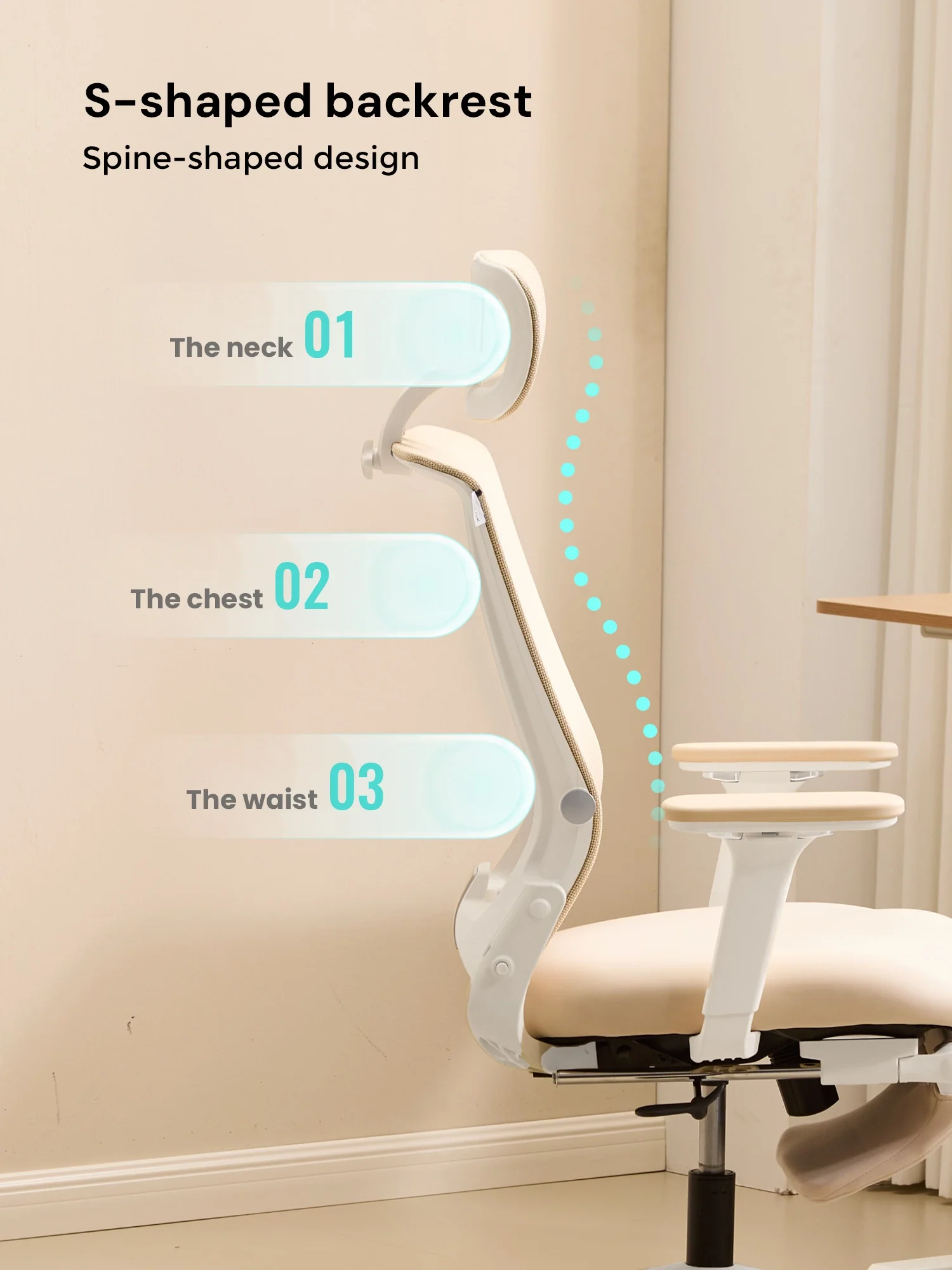 S4 Ergonomic Desk Chair with Foldable Backrest - Image 30