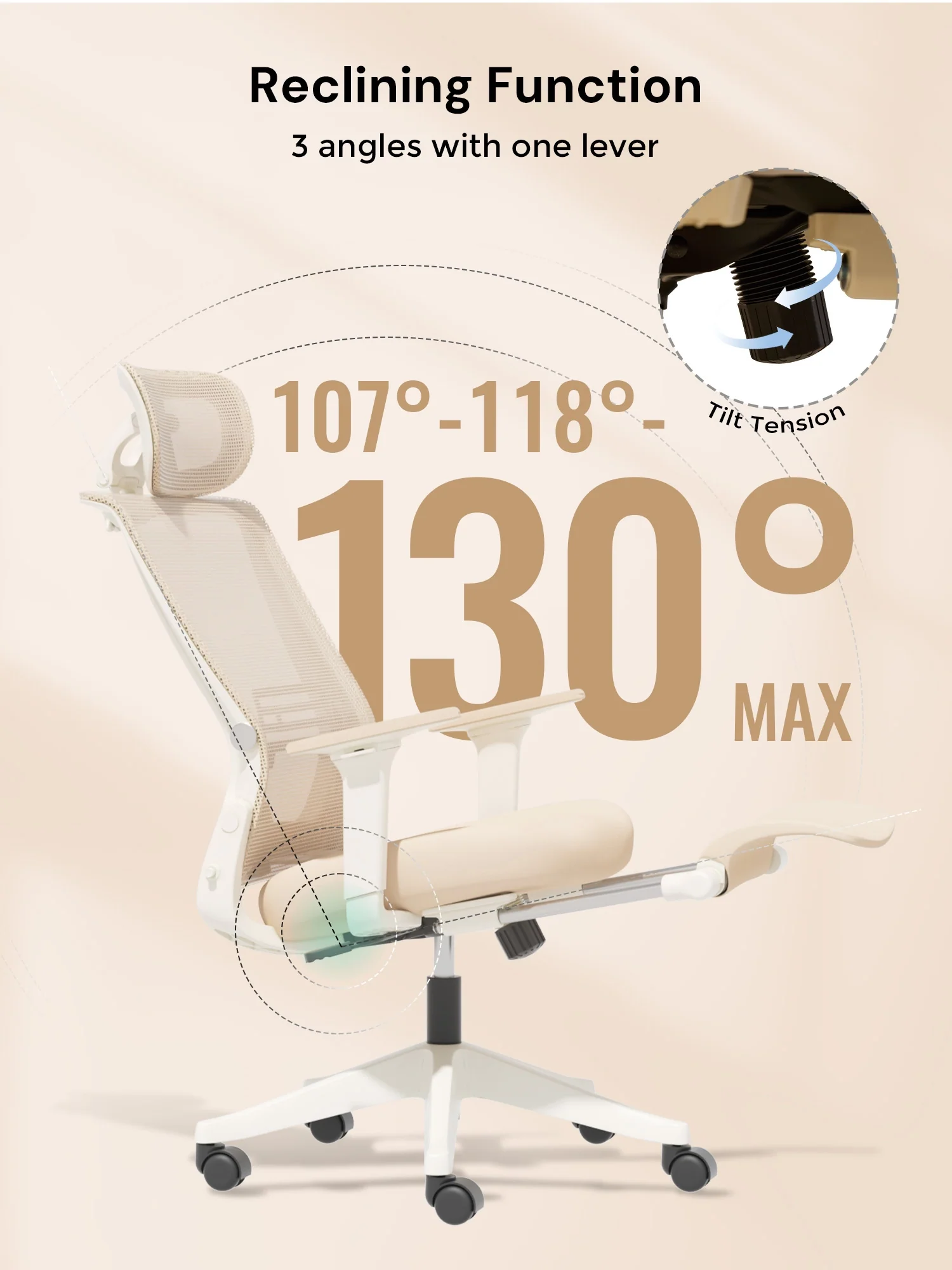 S4 Ergonomic Desk Chair with Foldable Backrest - Image 34