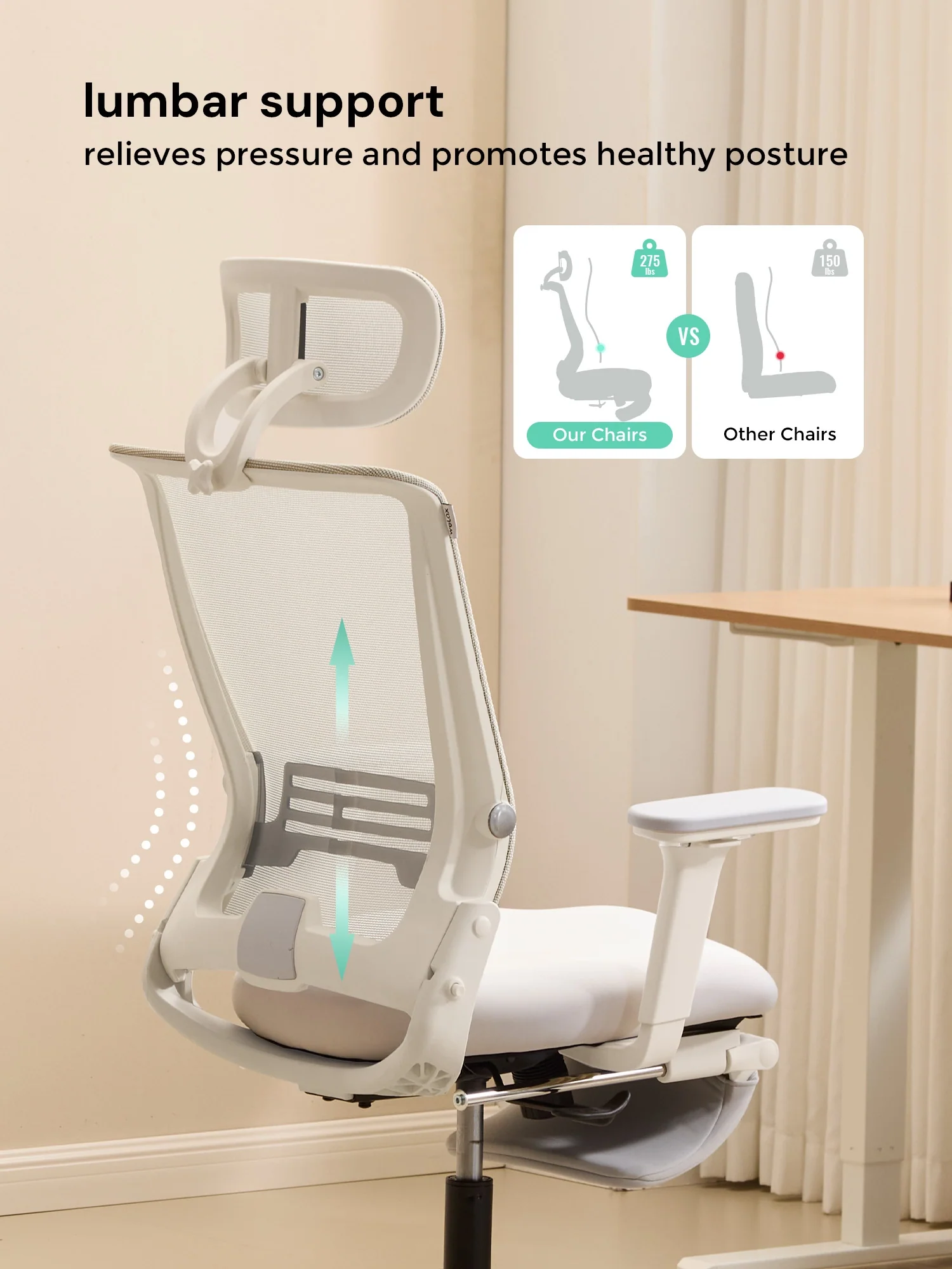 S4 Ergonomic Desk Chair with Foldable Backrest - Image 40