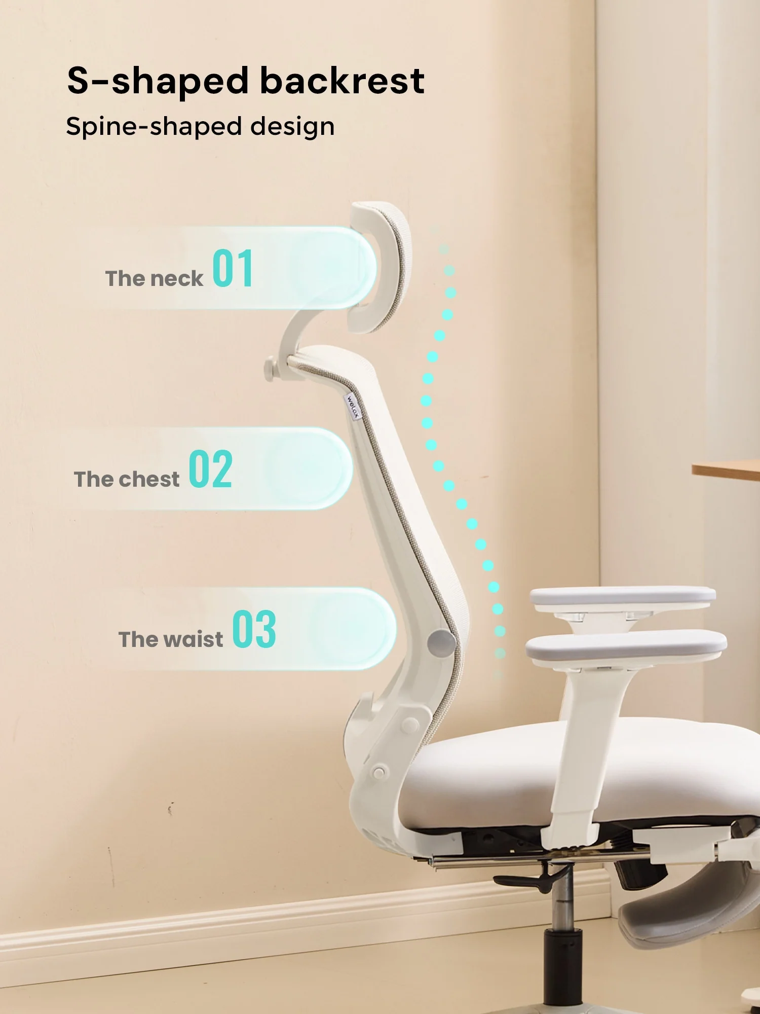 S4 Ergonomic Desk Chair with Foldable Backrest - Image 41