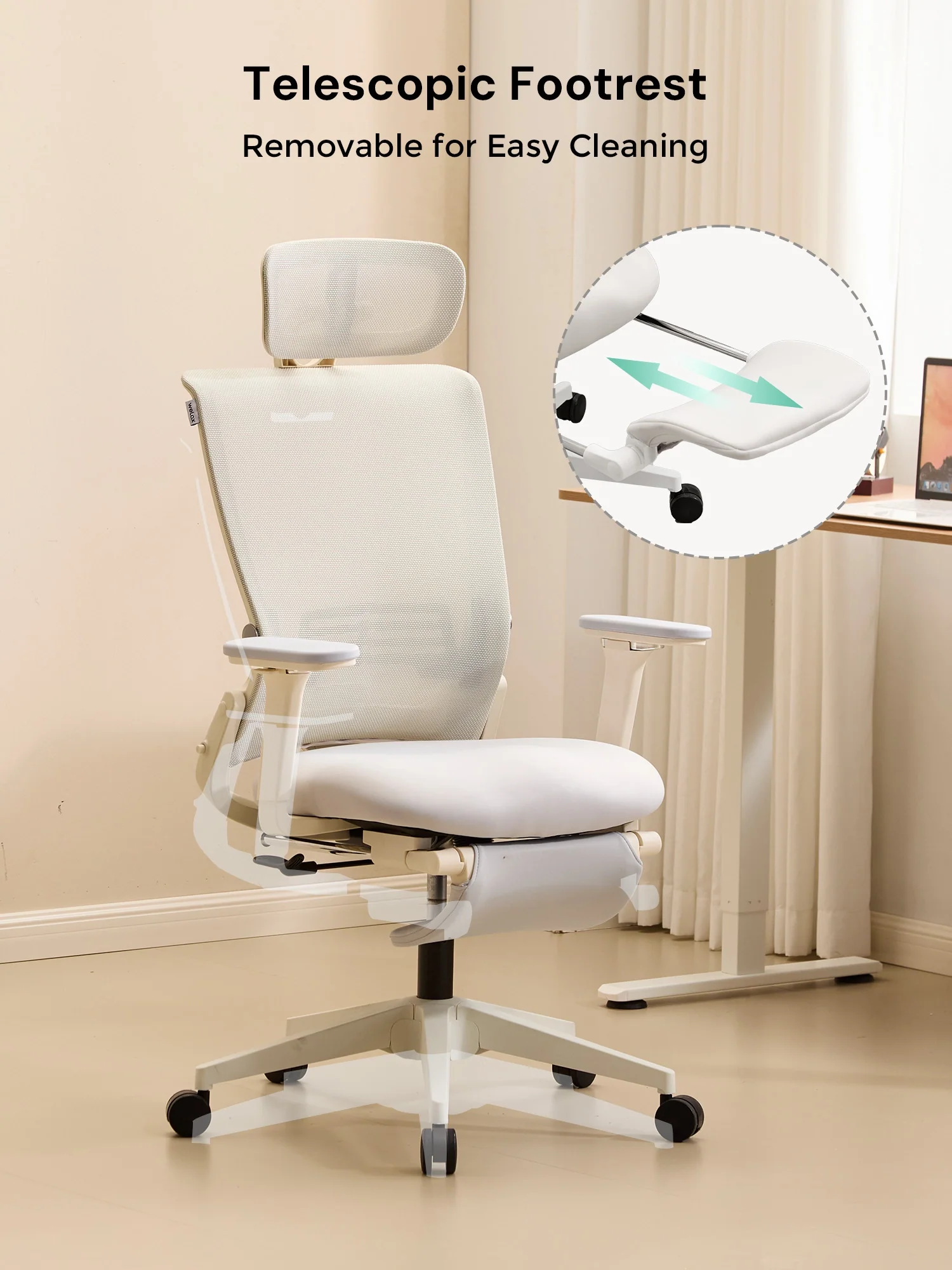 S4 Ergonomic Desk Chair with Foldable Backrest - Image 44