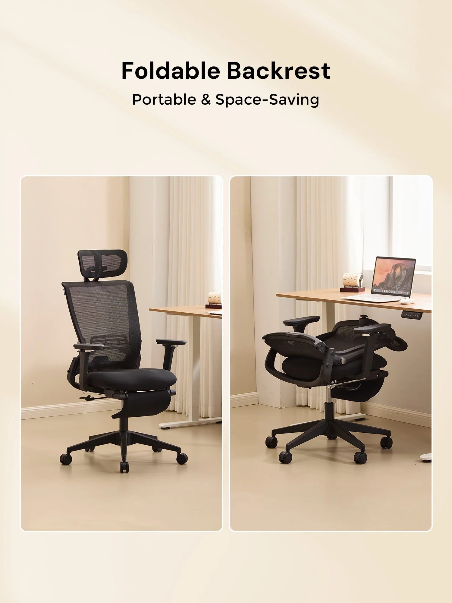 S4 Ergonomic Desk Chair with Foldable Backrest - Image 46