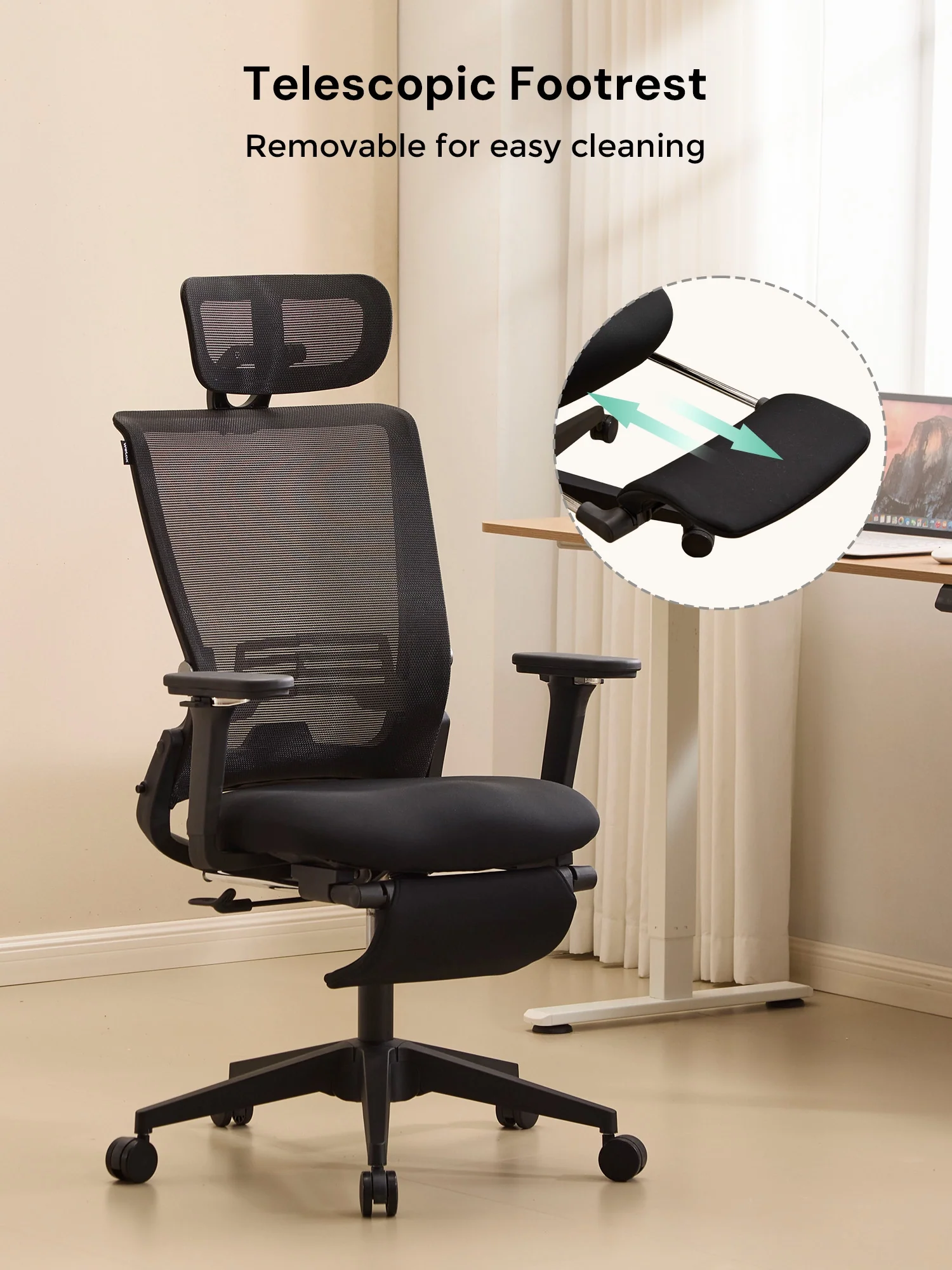 S4 Ergonomic Desk Chair with Foldable Backrest - Image 49