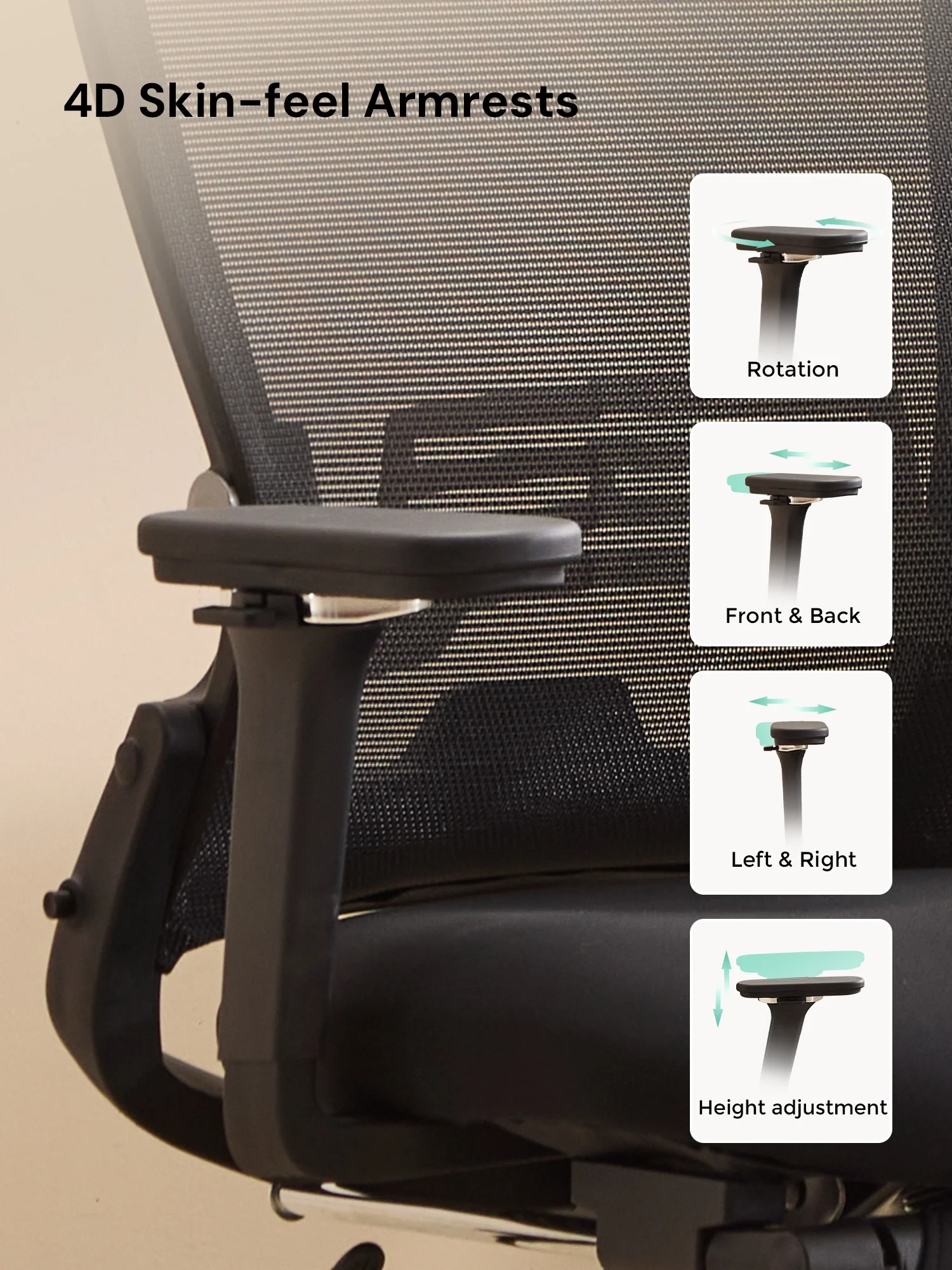 S4 Ergonomic Desk Chair with Foldable Backrest - Image 54