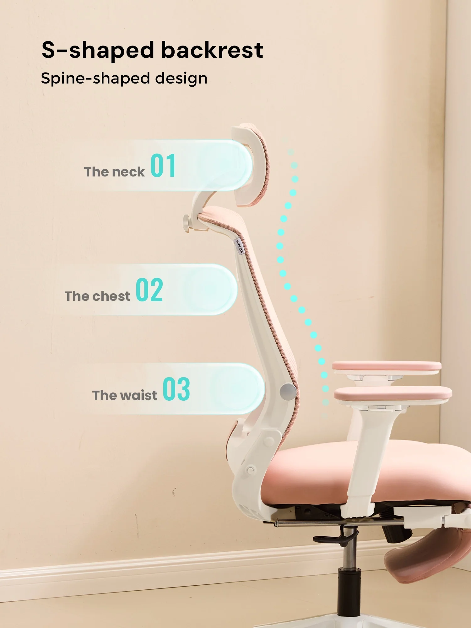 S4 Ergonomic Desk Chair with Foldable Backrest - Image 55