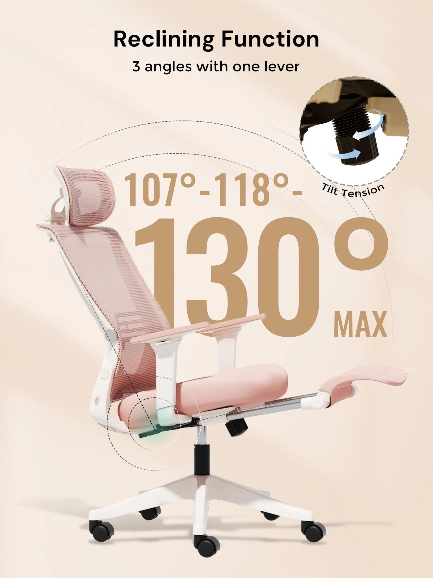 S4 Ergonomic Desk Chair with Foldable Backrest - Image 58