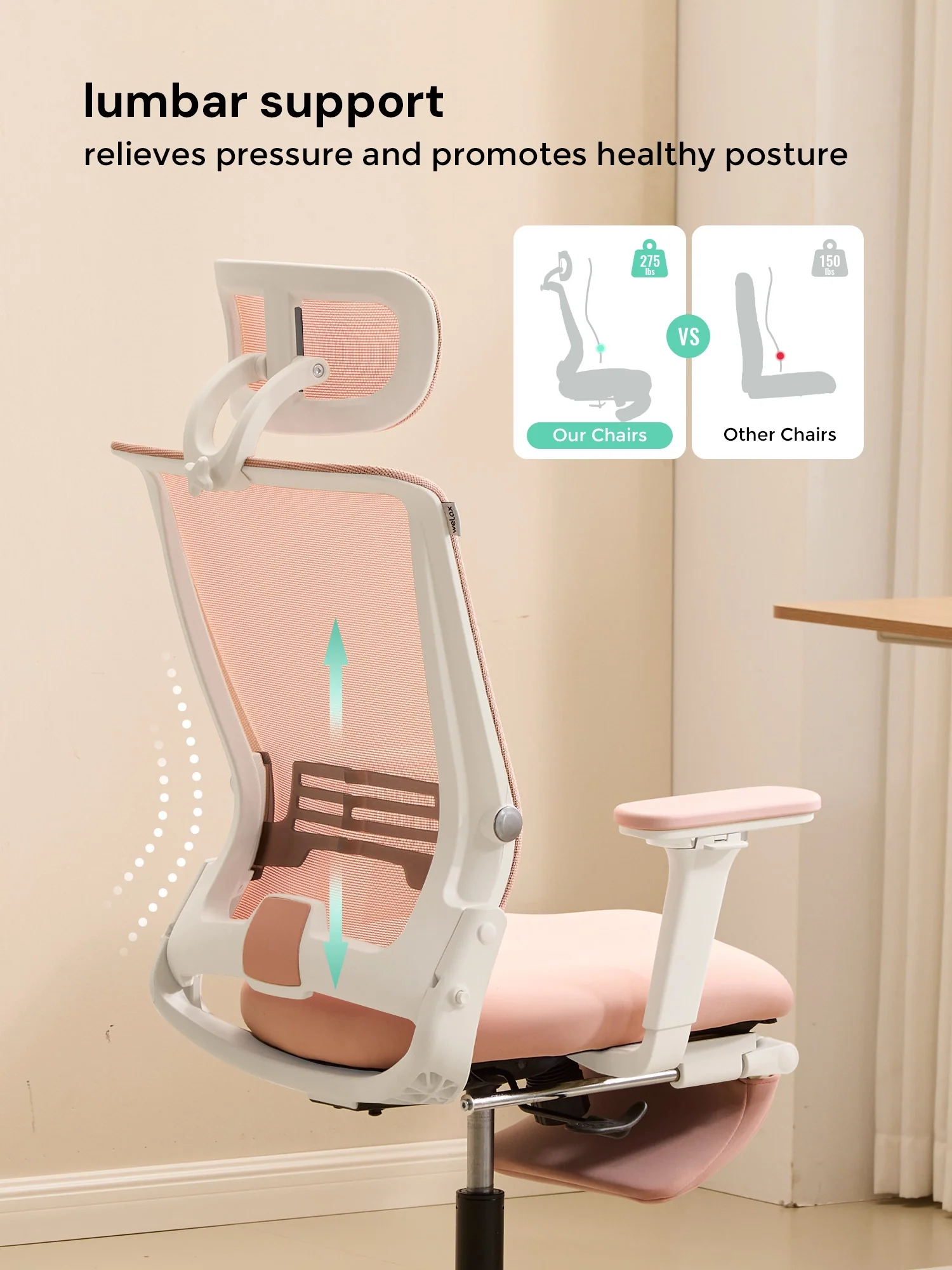 S4 Ergonomic Desk Chair with Foldable Backrest - Image 59