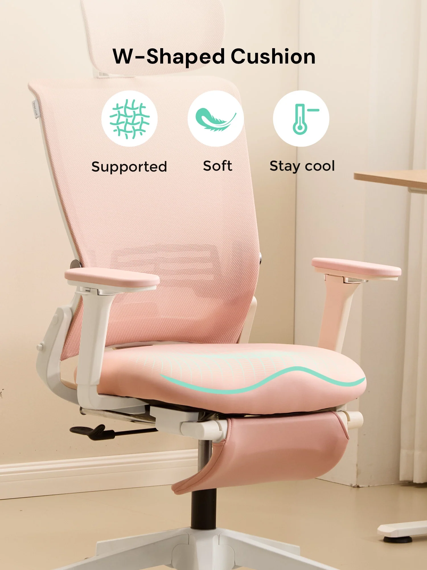 S4 Ergonomic Desk Chair with Foldable Backrest - Image 61