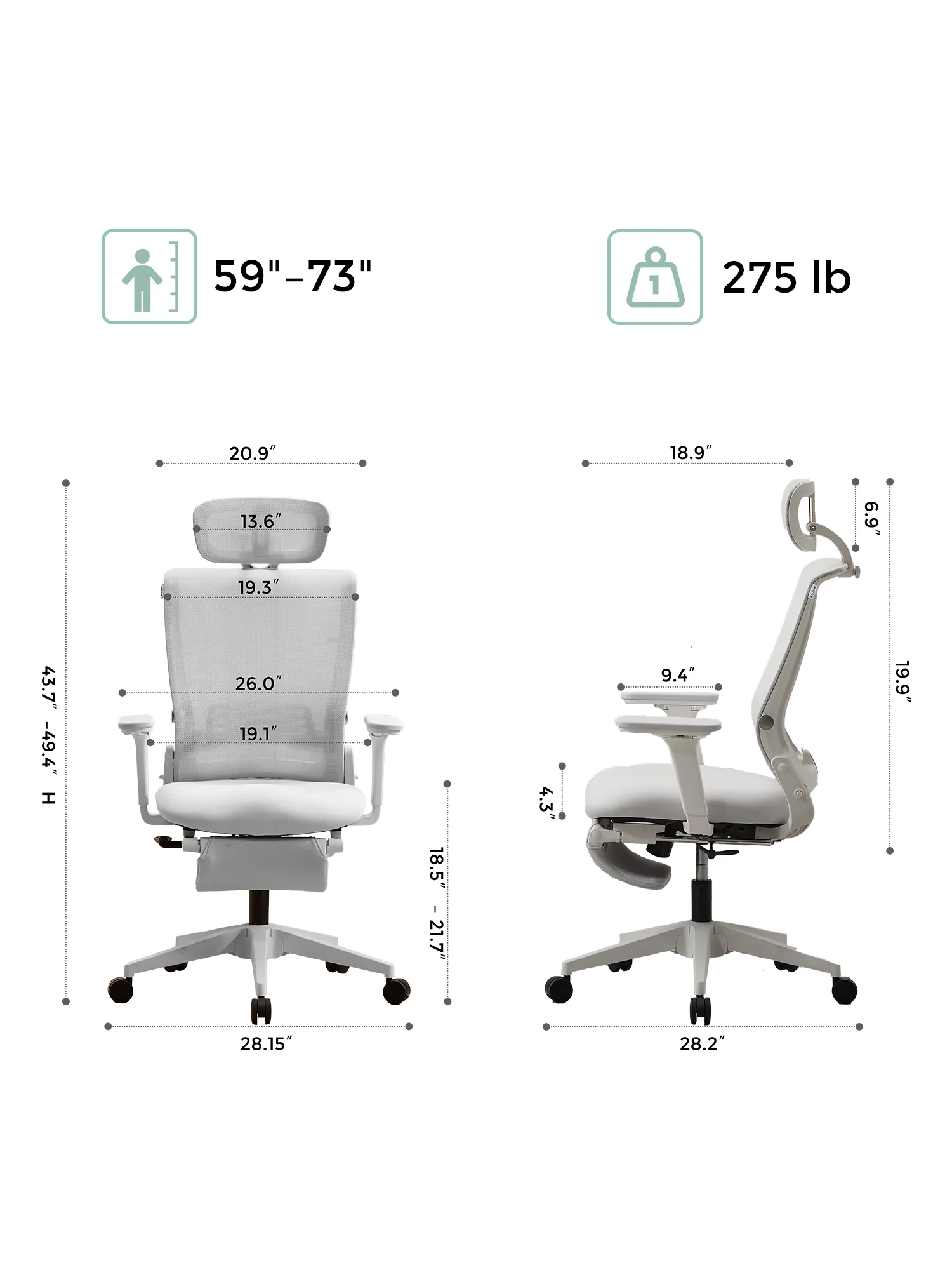 S4 Ergonomic Desk Chair with Foldable Backrest - Image 77