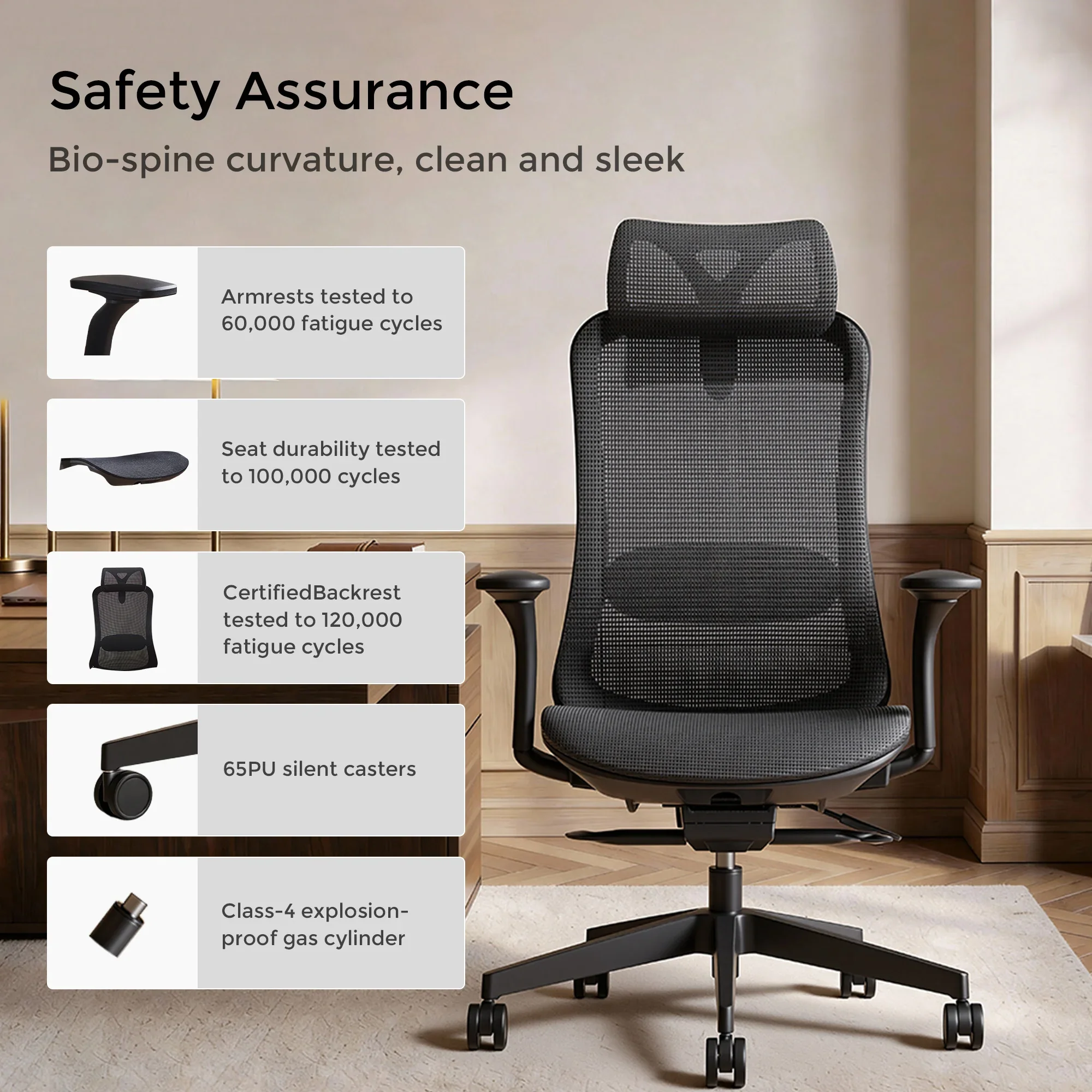 S5 Office Chair with Smooth Arch Design Style - Image 19