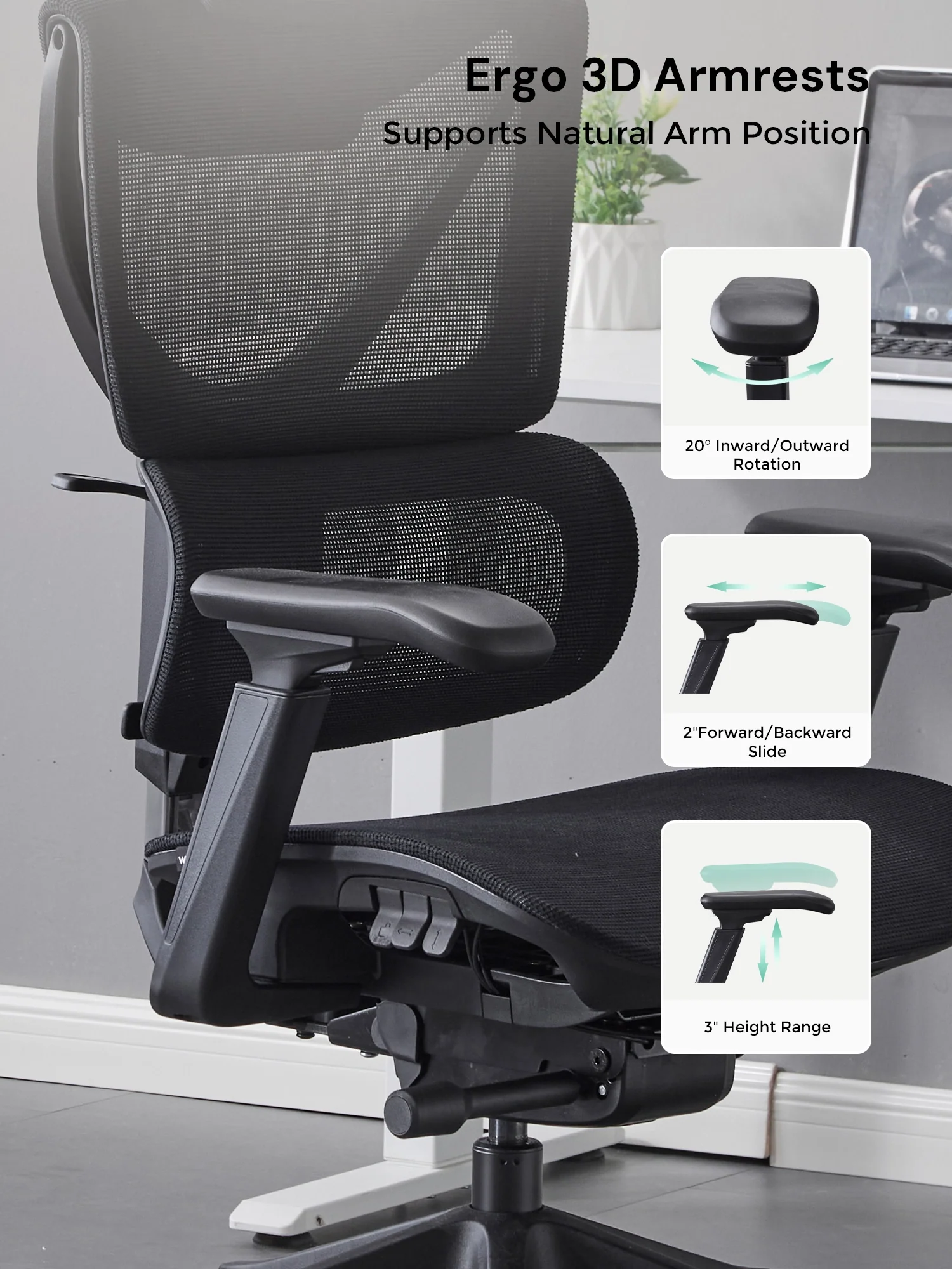 S7 Ergonomic Office Chair with Three-Button Adjustment - Image 41