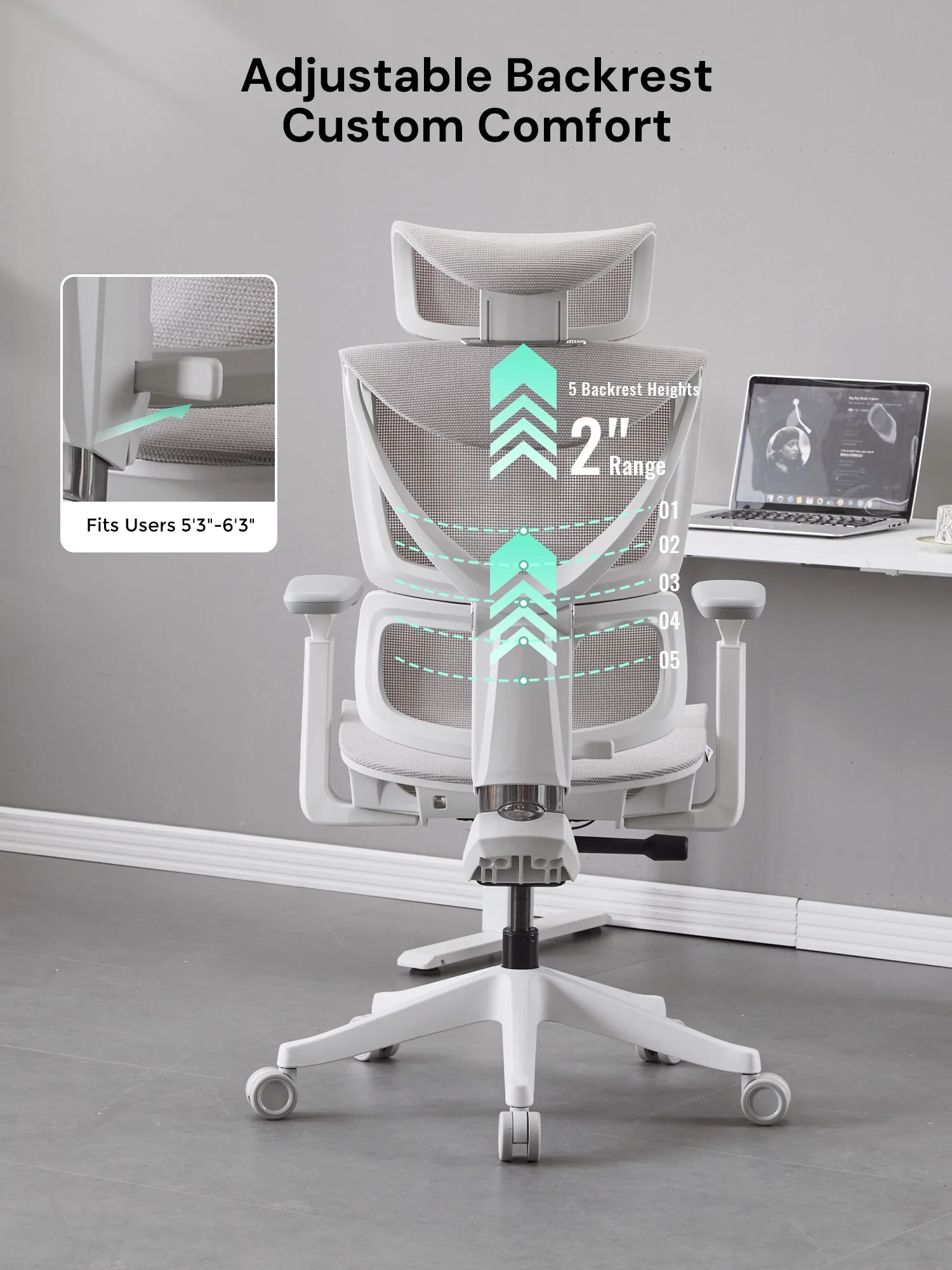 S7 Ergonomic Office Chair with Three-Button Adjustment - Image 45