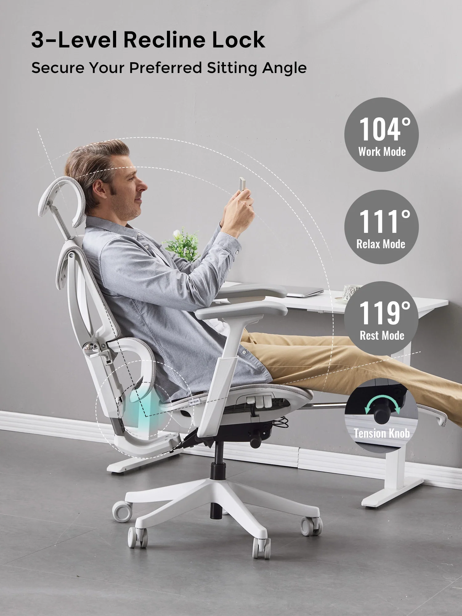 S7 Ergonomic Office Chair with Three-Button Adjustment - Image 54