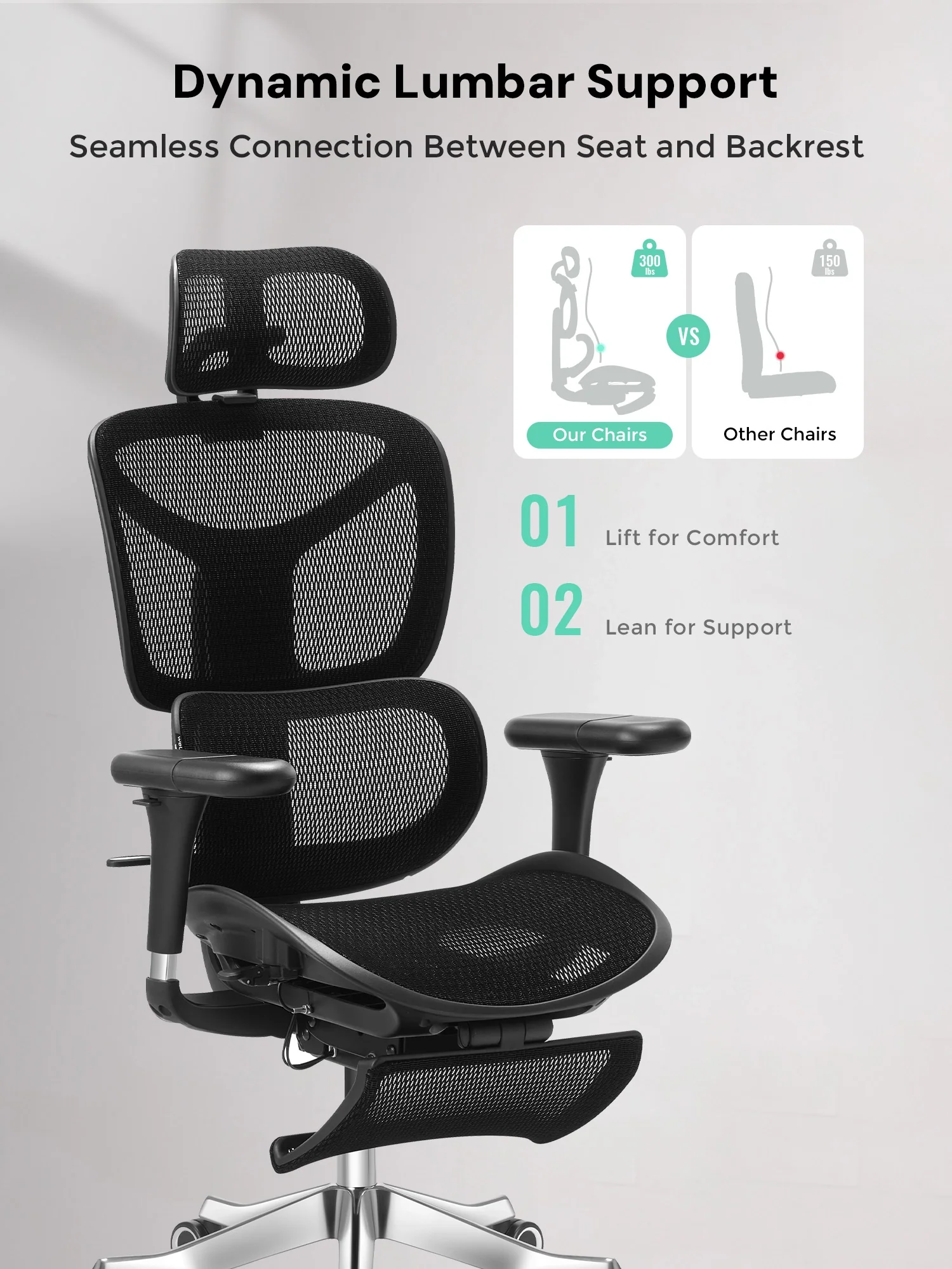 S9 Pro Ergonomic Office Chair with One-Touch Adjustment - Image 13