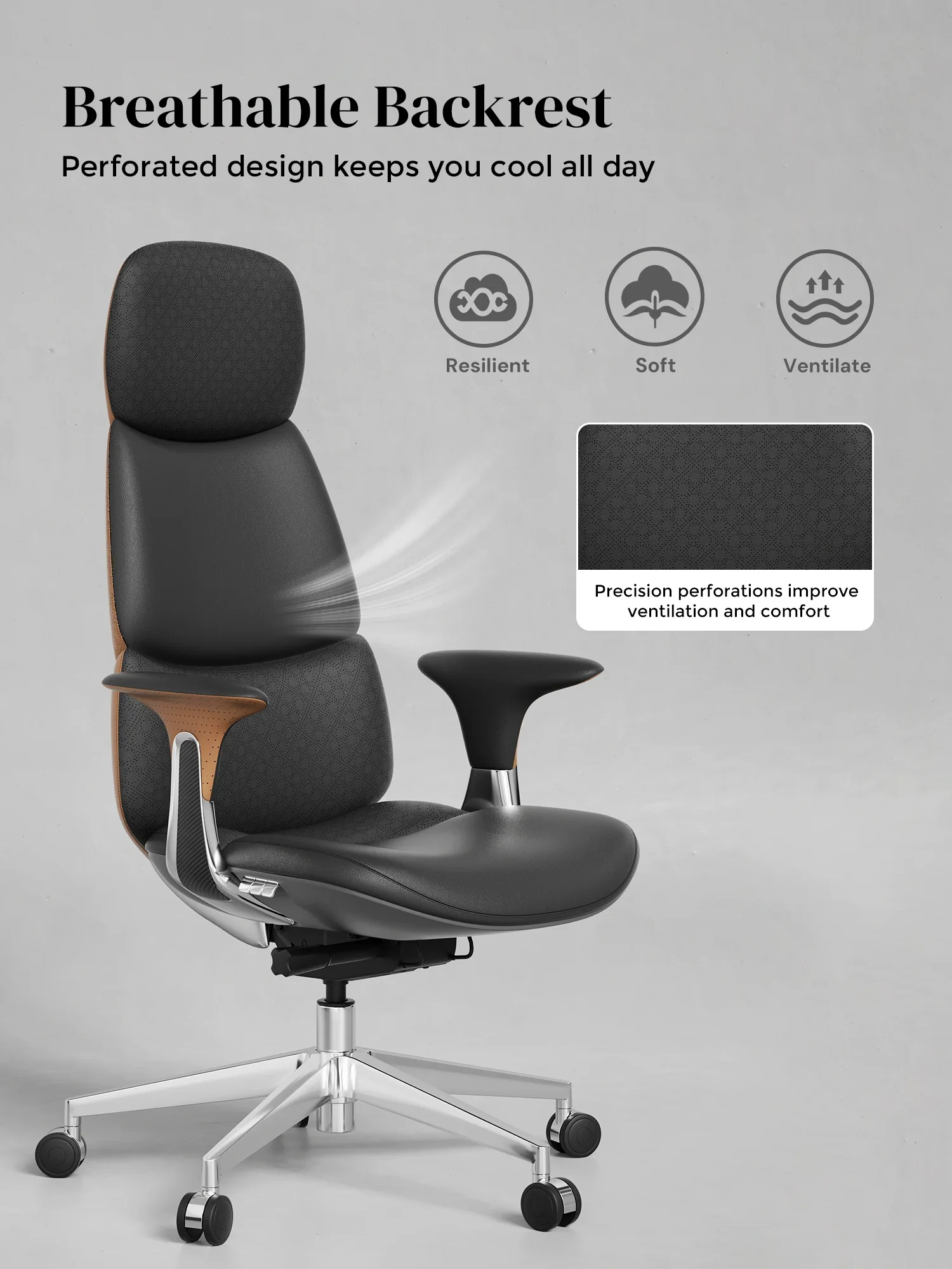 Nyla Leather Chair with Easy Adjustment - Image 120