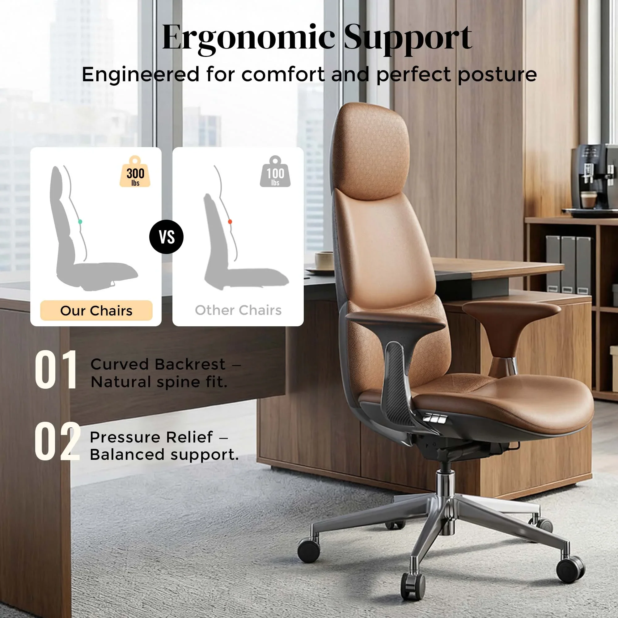 Nyla Leather Chair with Easy Adjustment - Image 137