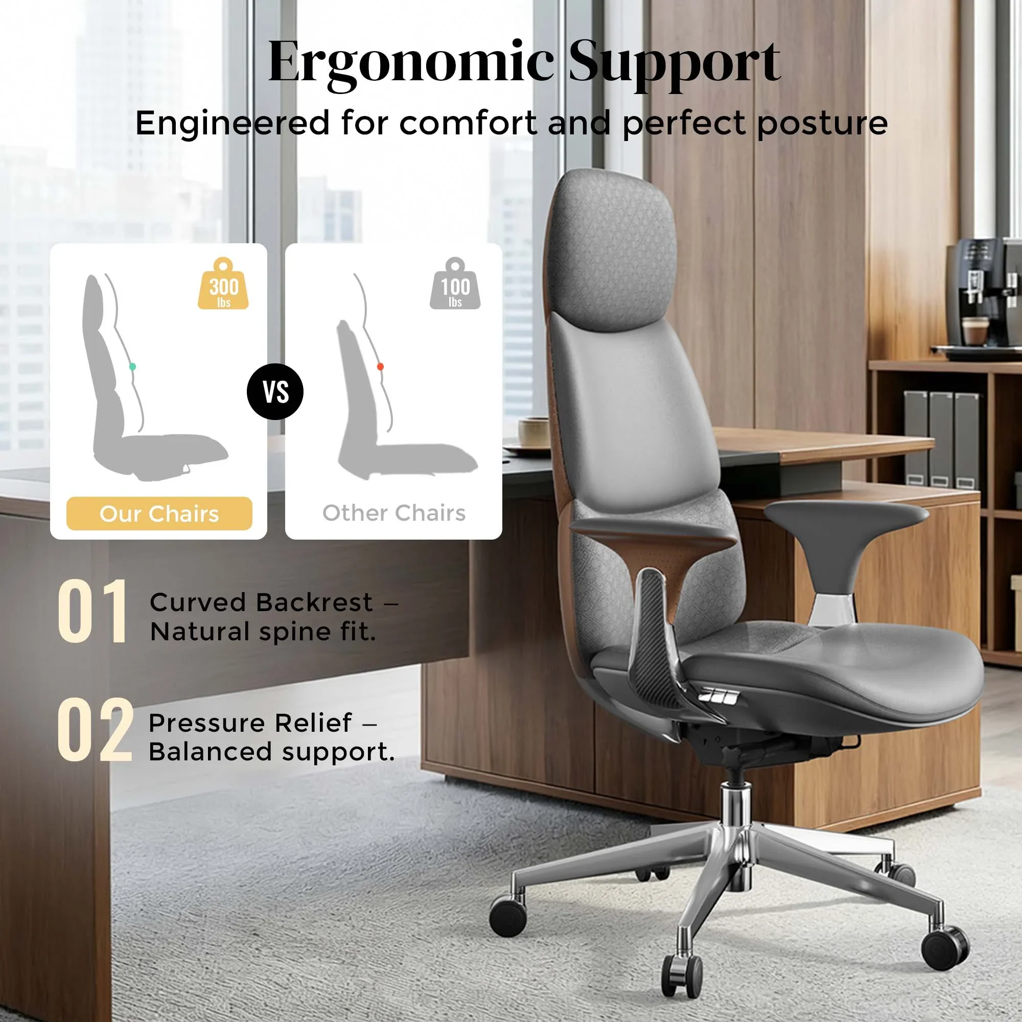 Nyla Leather Chair with Easy Adjustment - Image 150