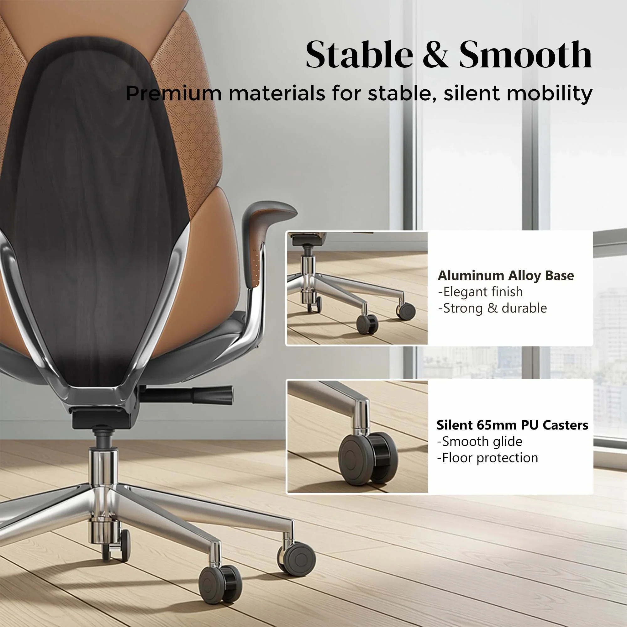 Nyla Leather Chair with Easy Adjustment - Image 151