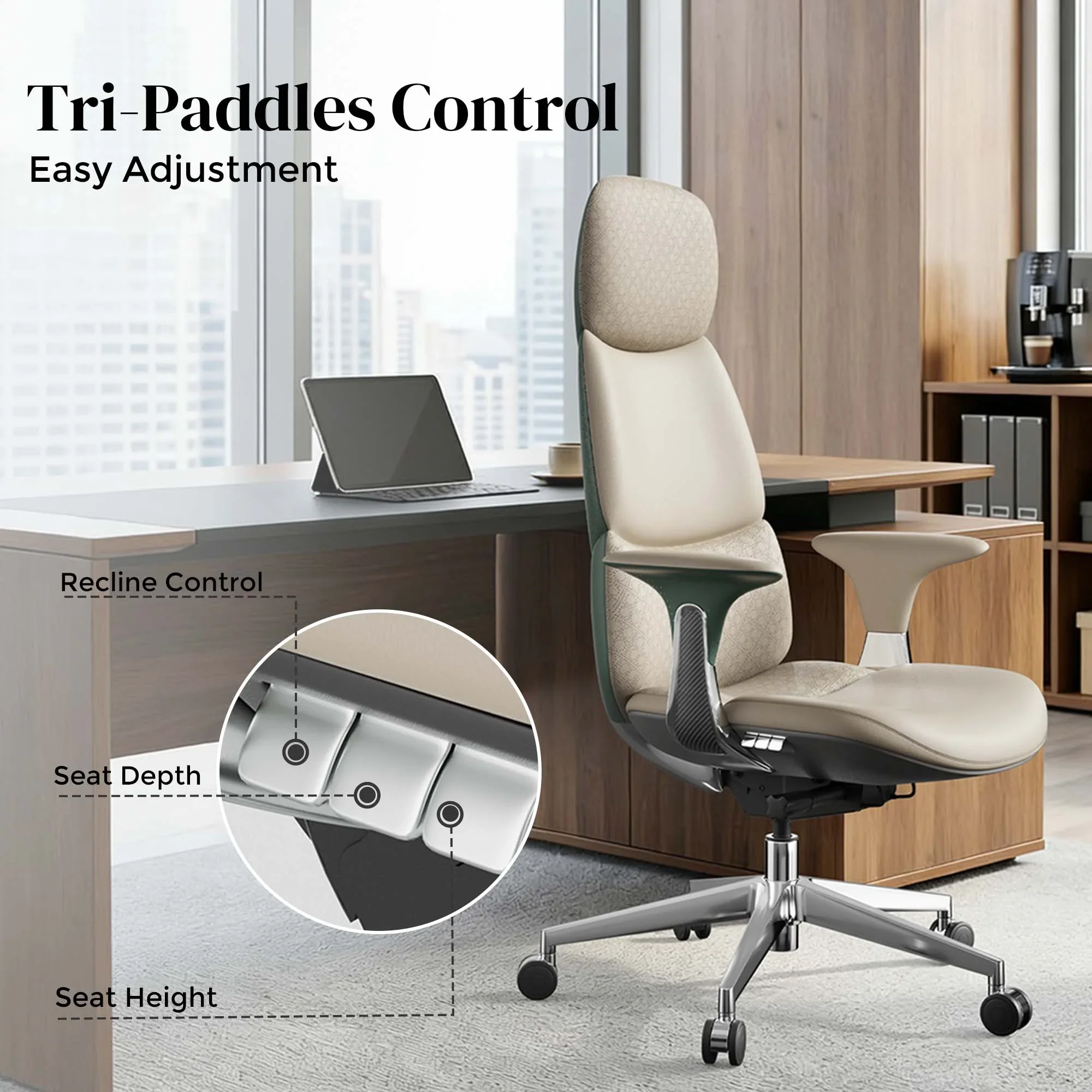 Nyla Leather Chair with Easy Adjustment - Image 155