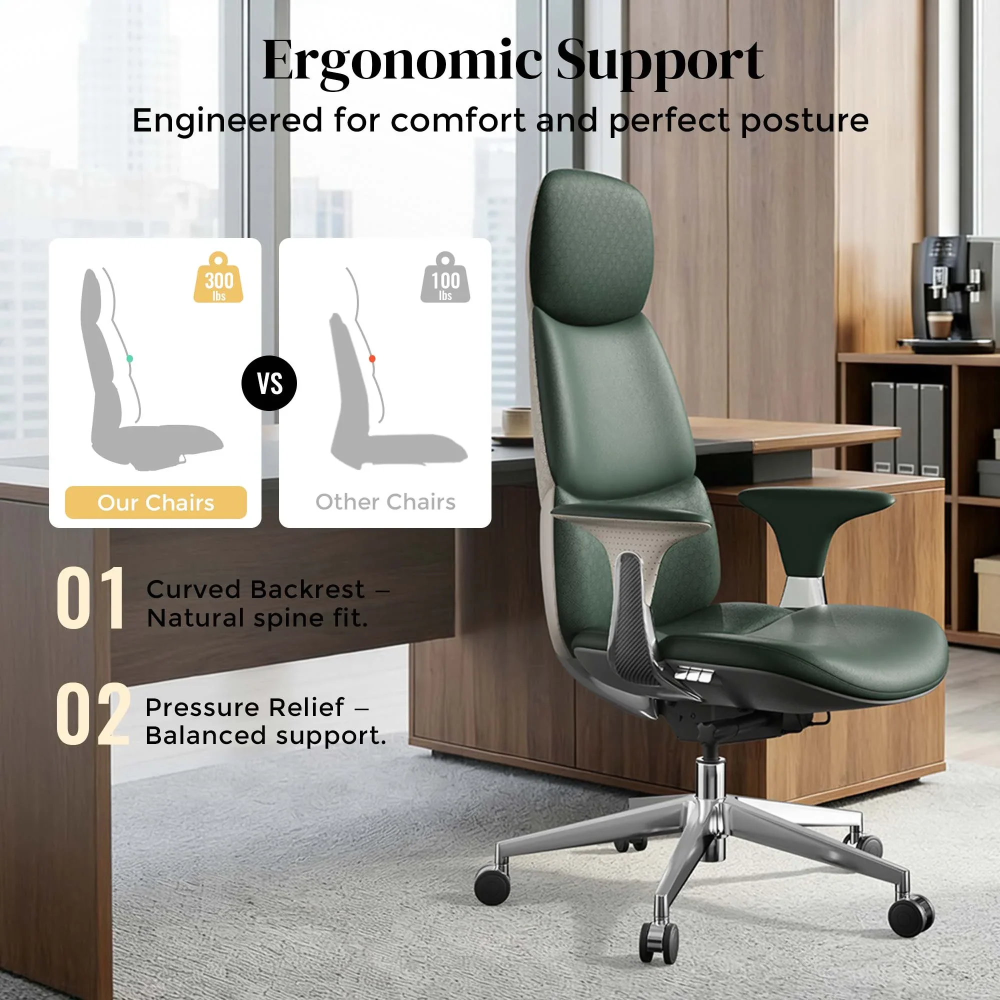 Nyla Leather Chair with Easy Adjustment - Image 168