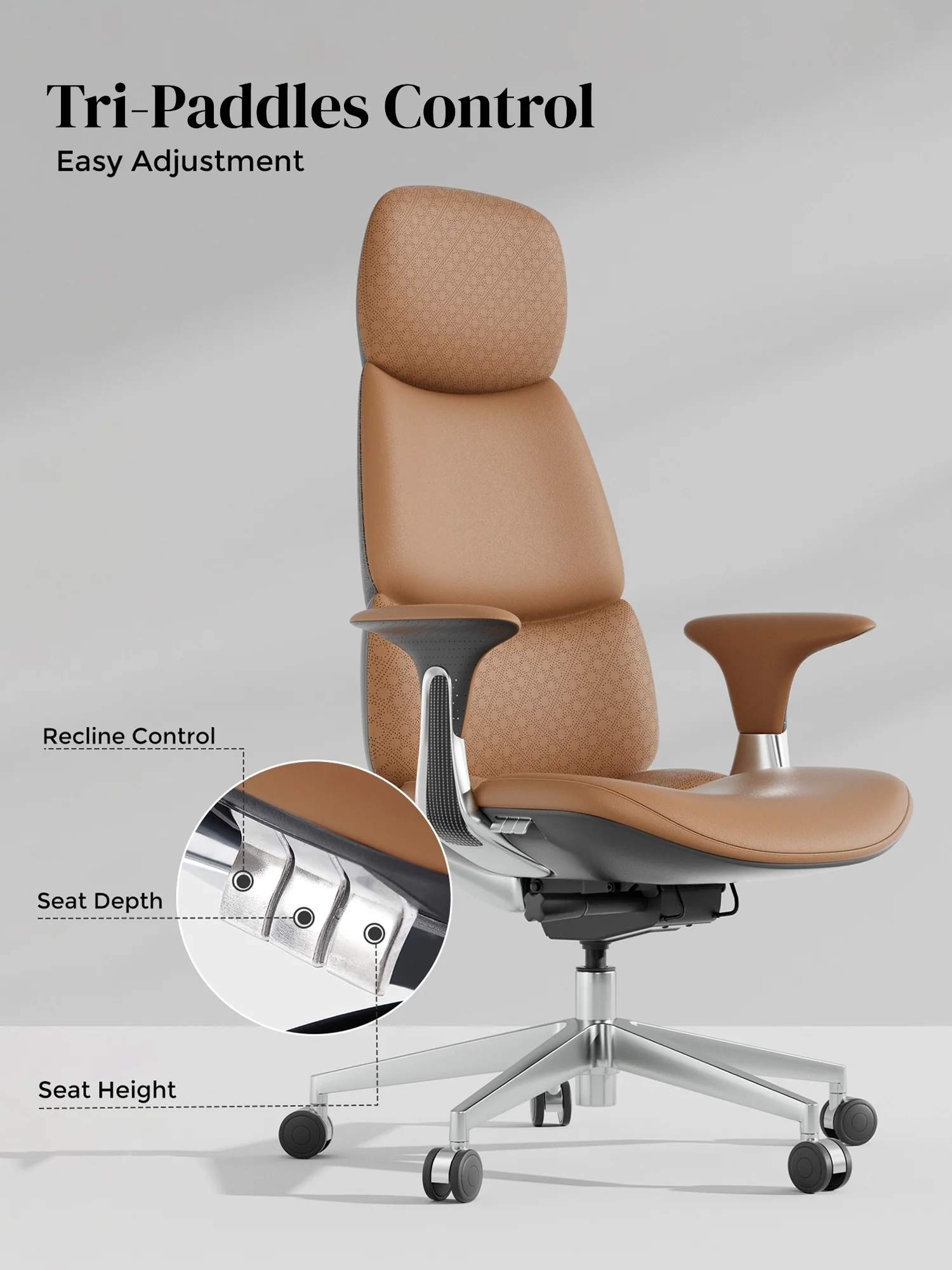Nyla Leather Chair with Easy Adjustment - Image 3