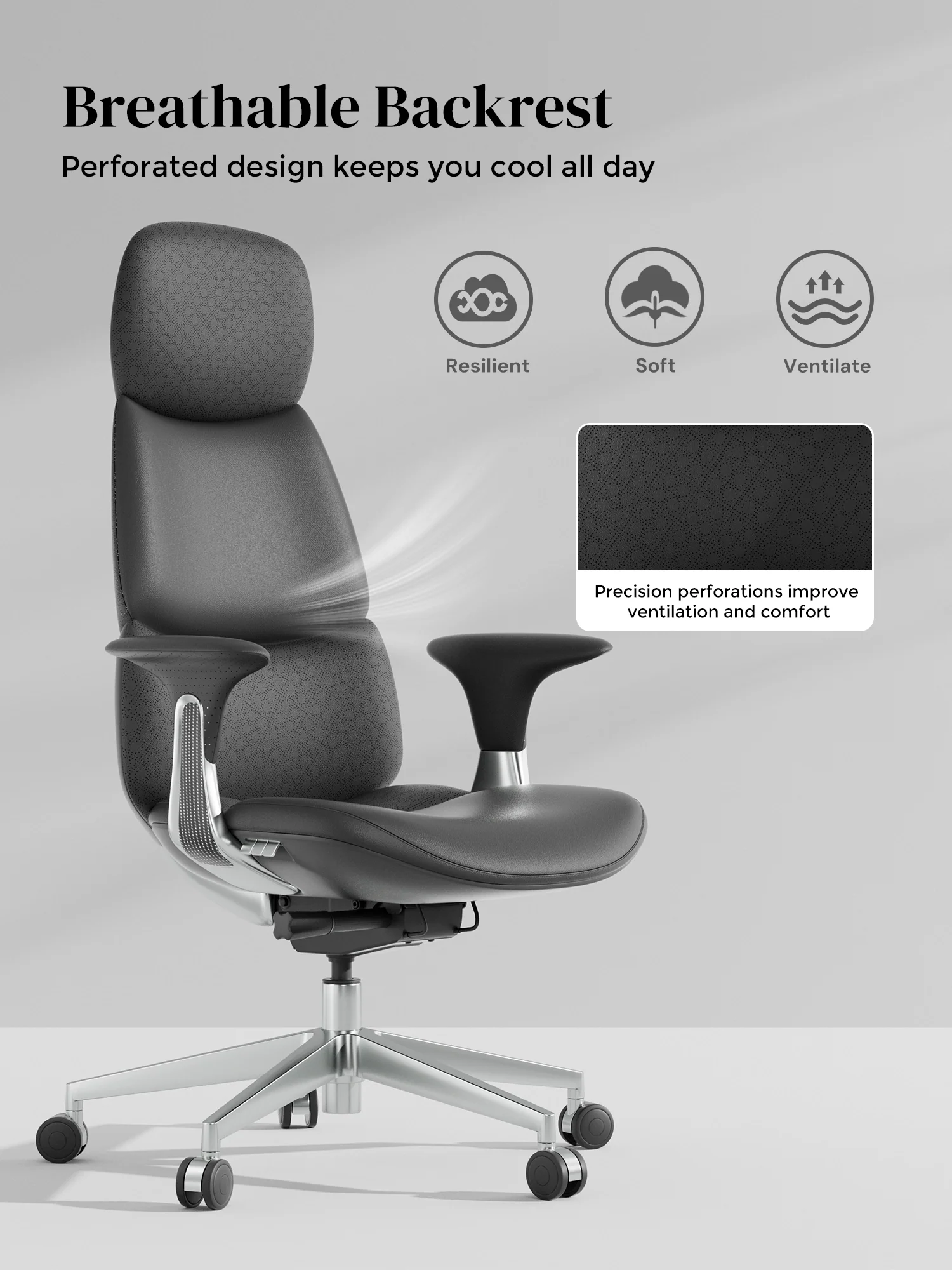 Nyla Leather Chair with Easy Adjustment - Image 45