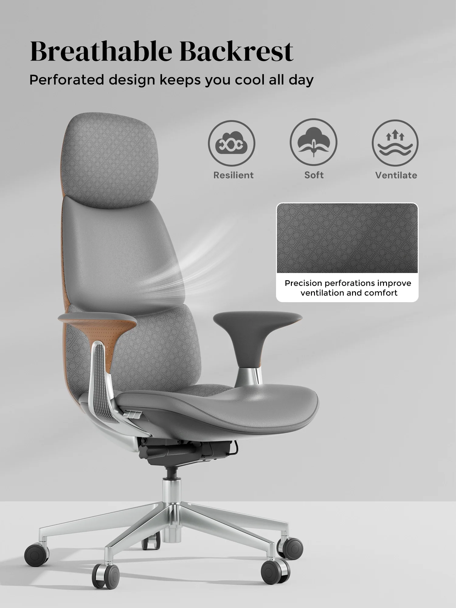 Nyla Leather Chair with Easy Adjustment - Image 55