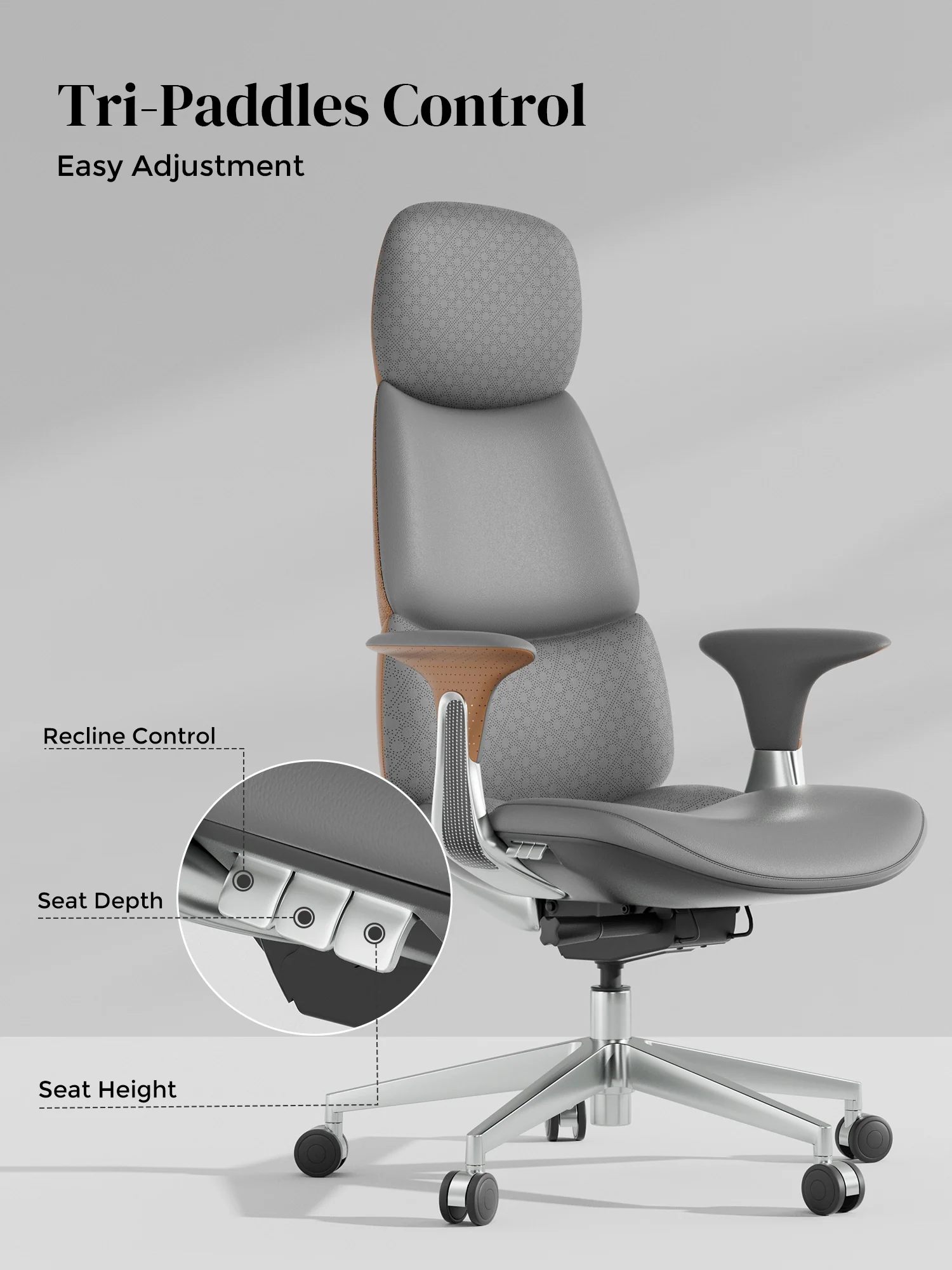 Nyla Leather Chair with Easy Adjustment - Image 56