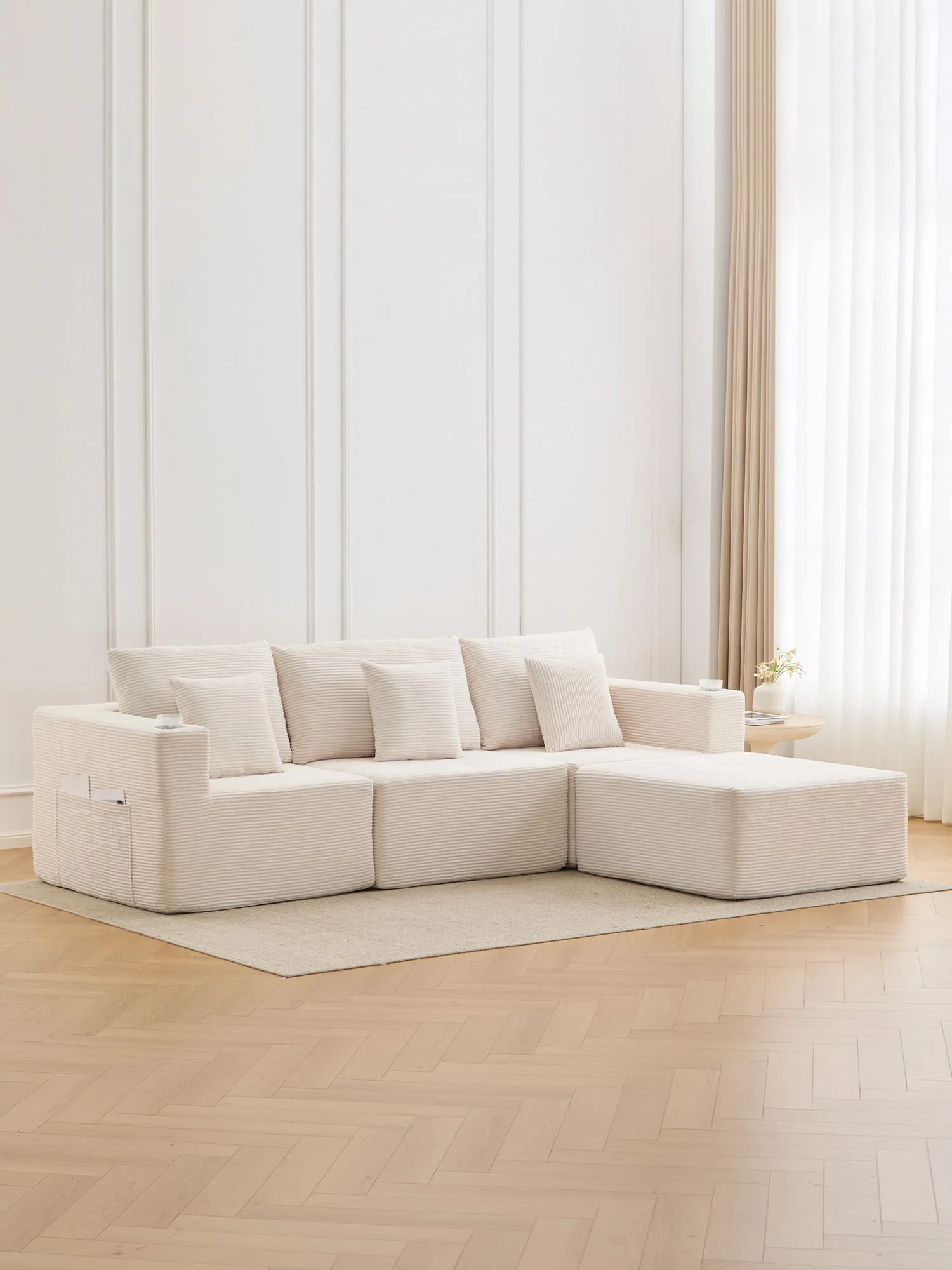 Hestia Compressed Modular Sofa with Cup Holders & Storage - Image 10