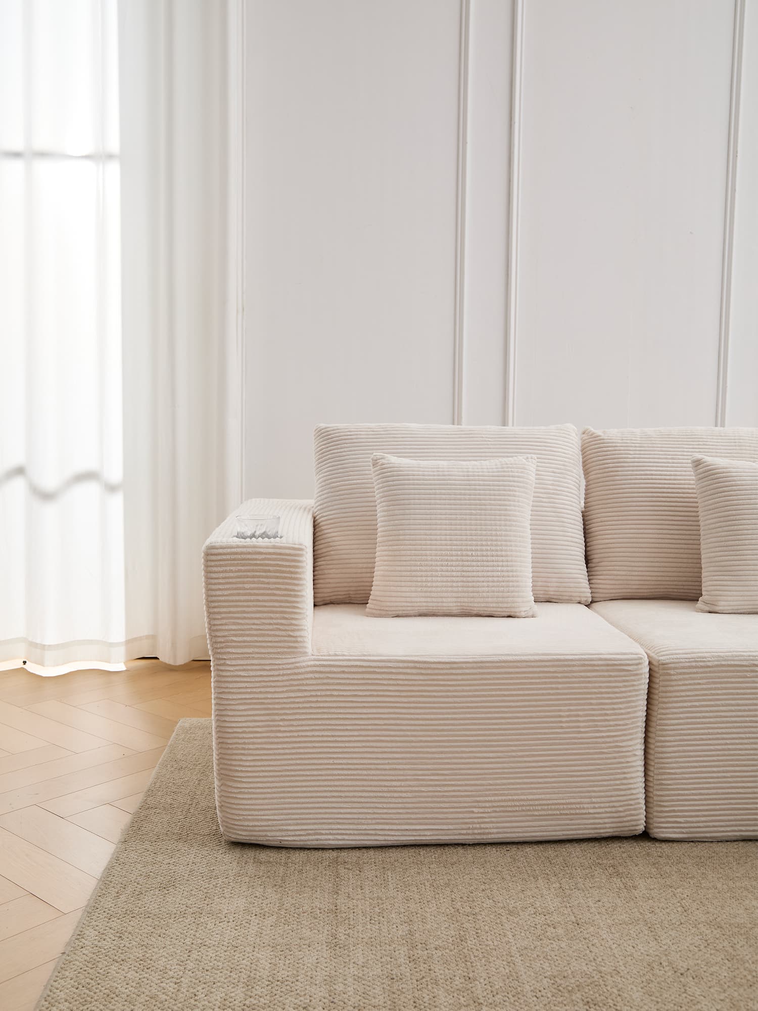 Hestia Compressed Modular Sofa with Cup Holders & Storage - Image 11