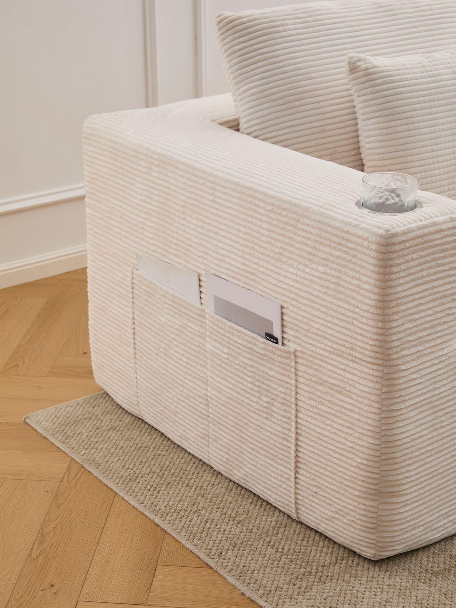 Hestia Compressed Modular Sofa with Cup Holders & Storage - Image 15