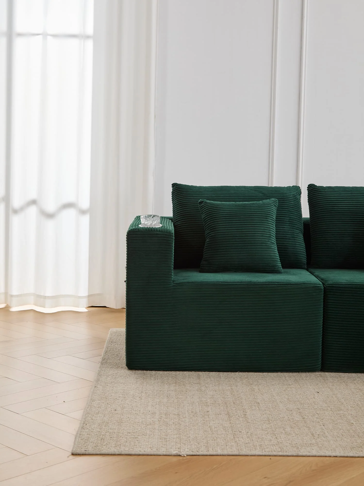 Hestia Compressed Modular Sofa with Cup Holders & Storage - Image 17