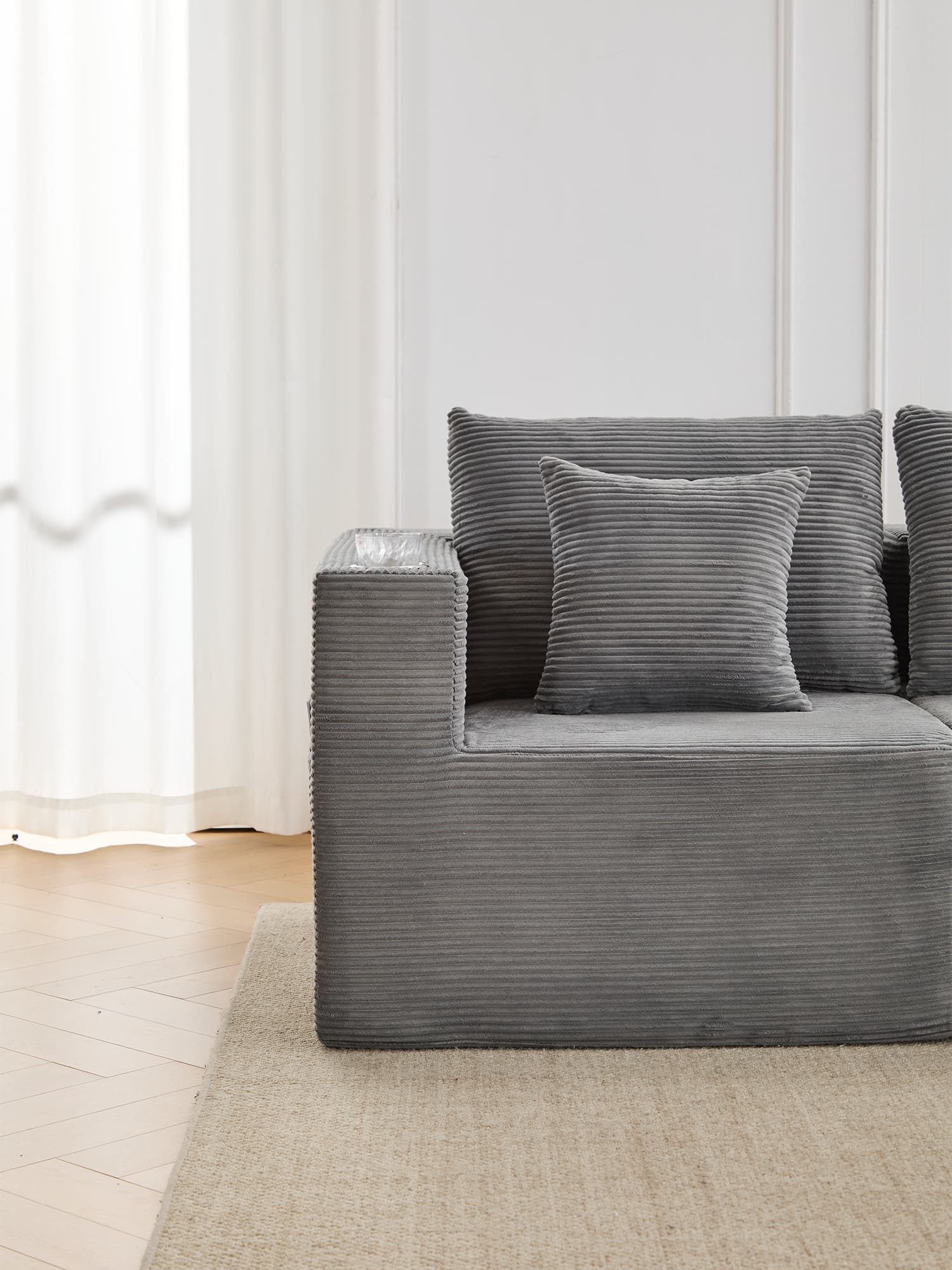 Hestia Compressed Modular Sofa with Cup Holders & Storage - Image 25