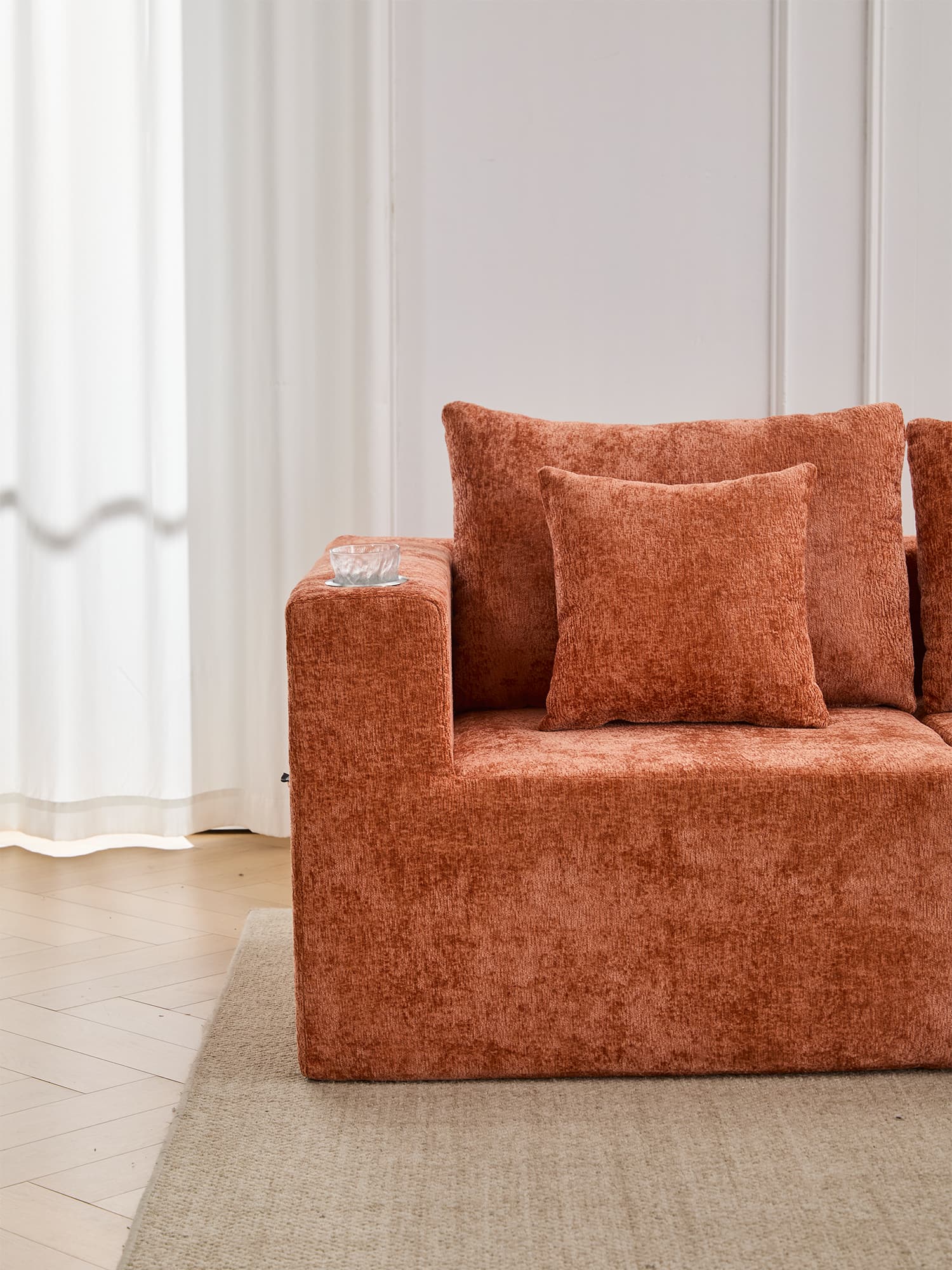 Hestia Compressed Modular Sofa with Cup Holders & Storage - Image 38