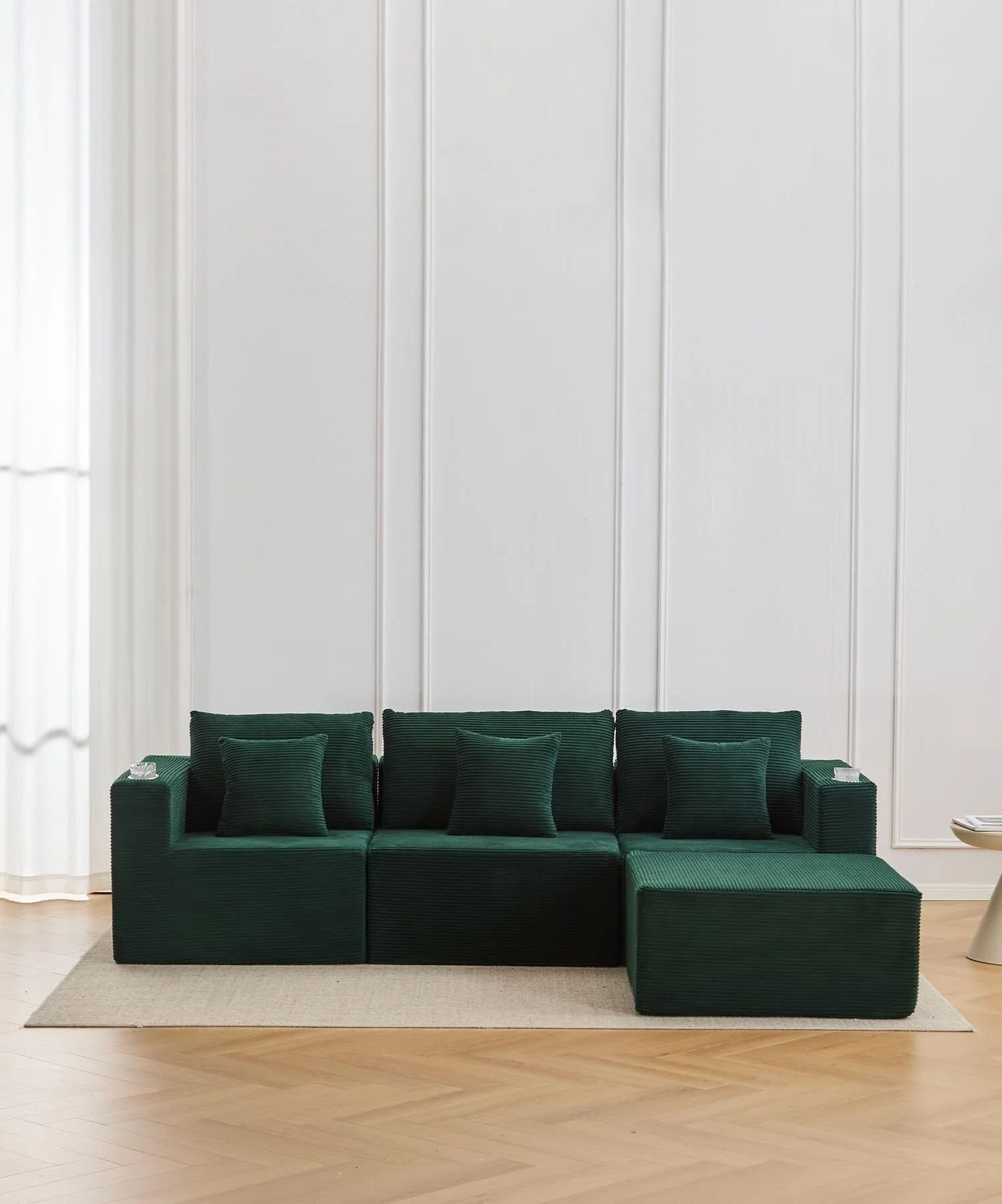 Hestia Compressed Modular Sofa with Cup Holders & Storage - Image 4