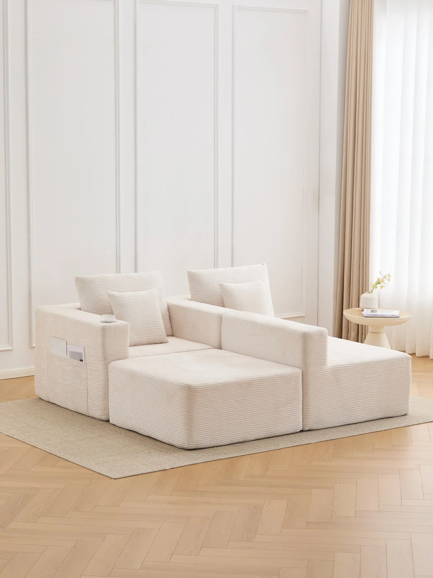 Hestia Compressed Modular Sofa with Cup Holders & Storage - Image 44